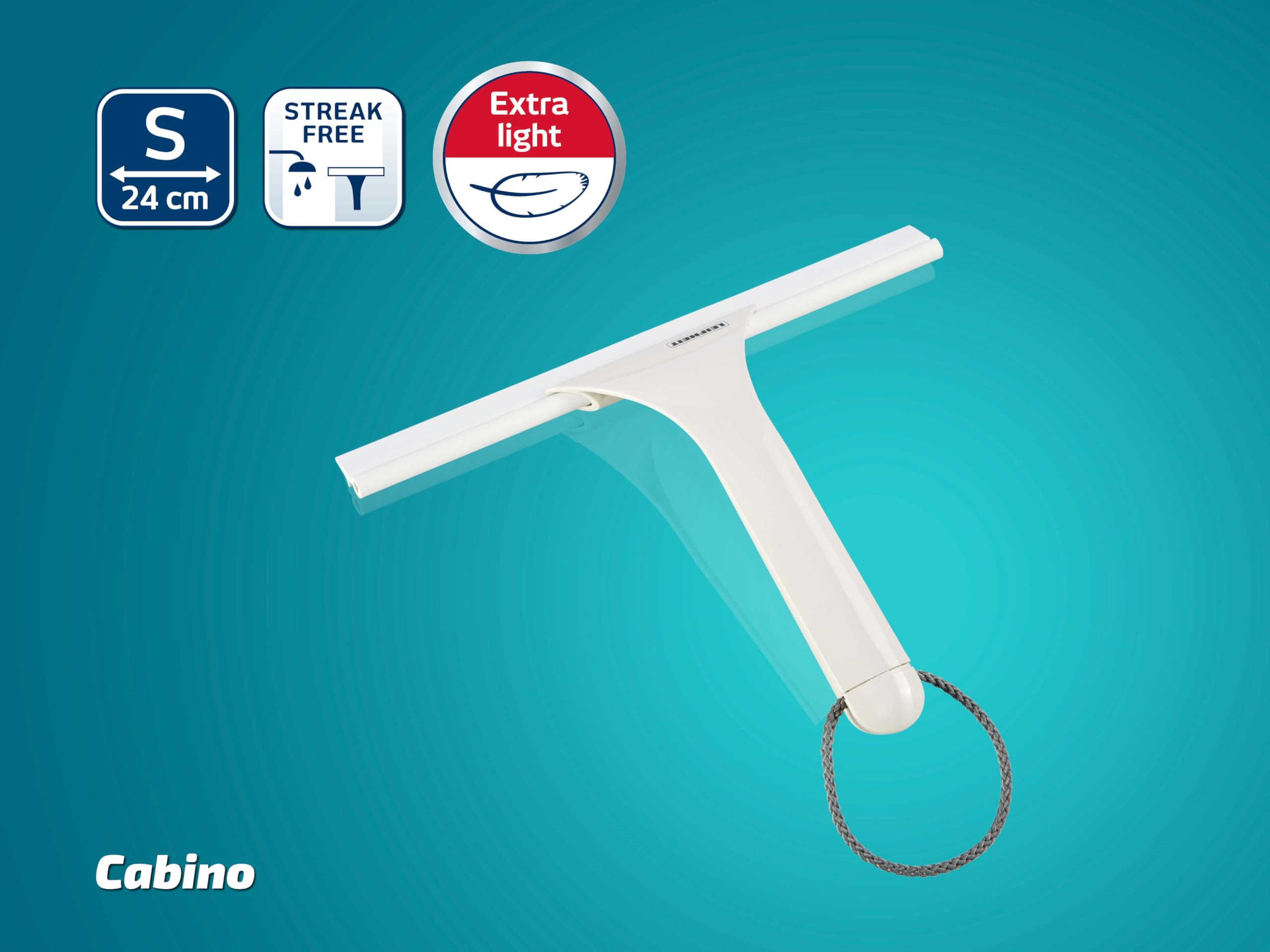 Leifheit Cabino Shower Squeegee - 24 cm Cleaning Width | Ultra-Light | For Glass & Tile 2