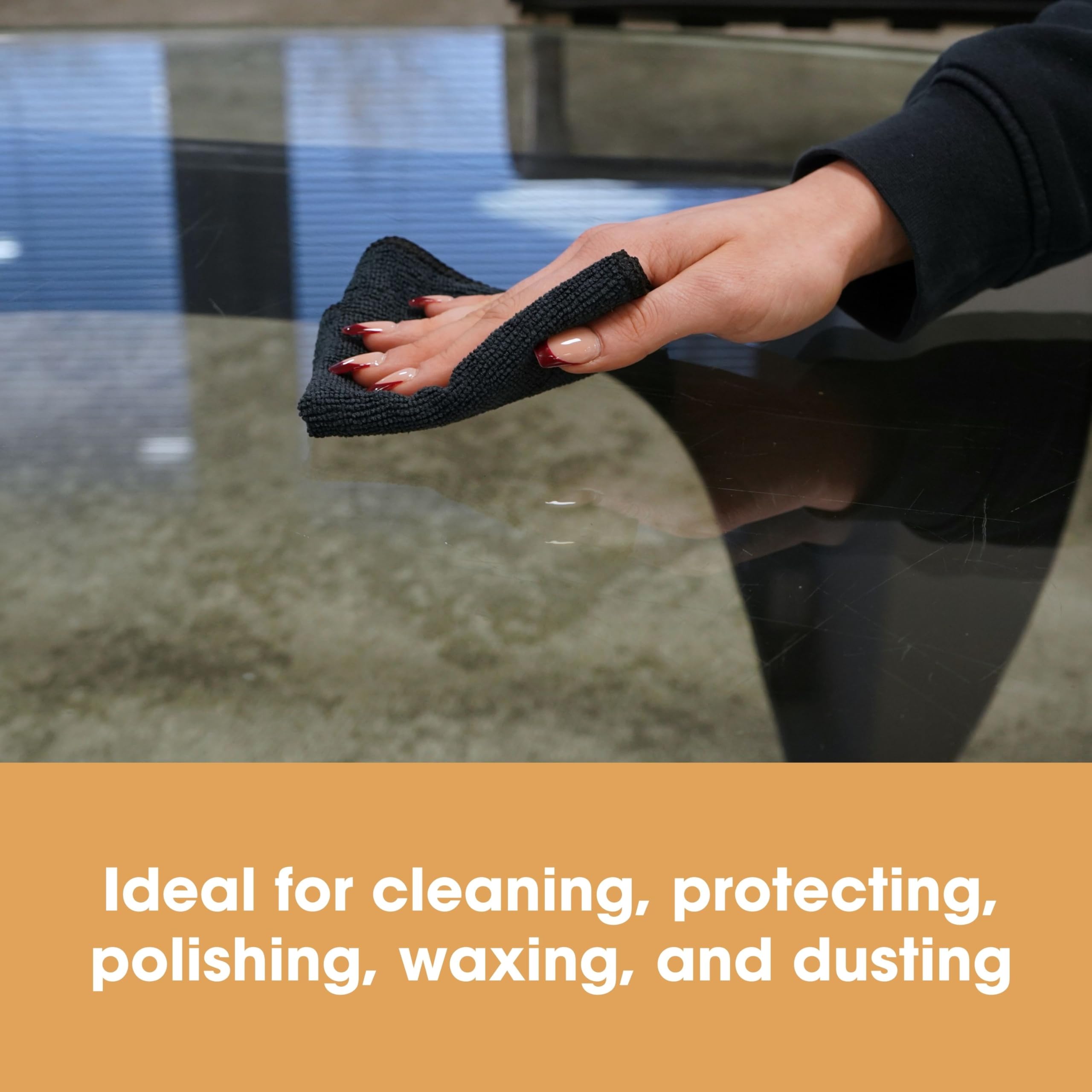 Furniture Clinic Microfibre Cleaning Cloths - Pack of 10, Black, Lint Free | 20cm x 25cm 5