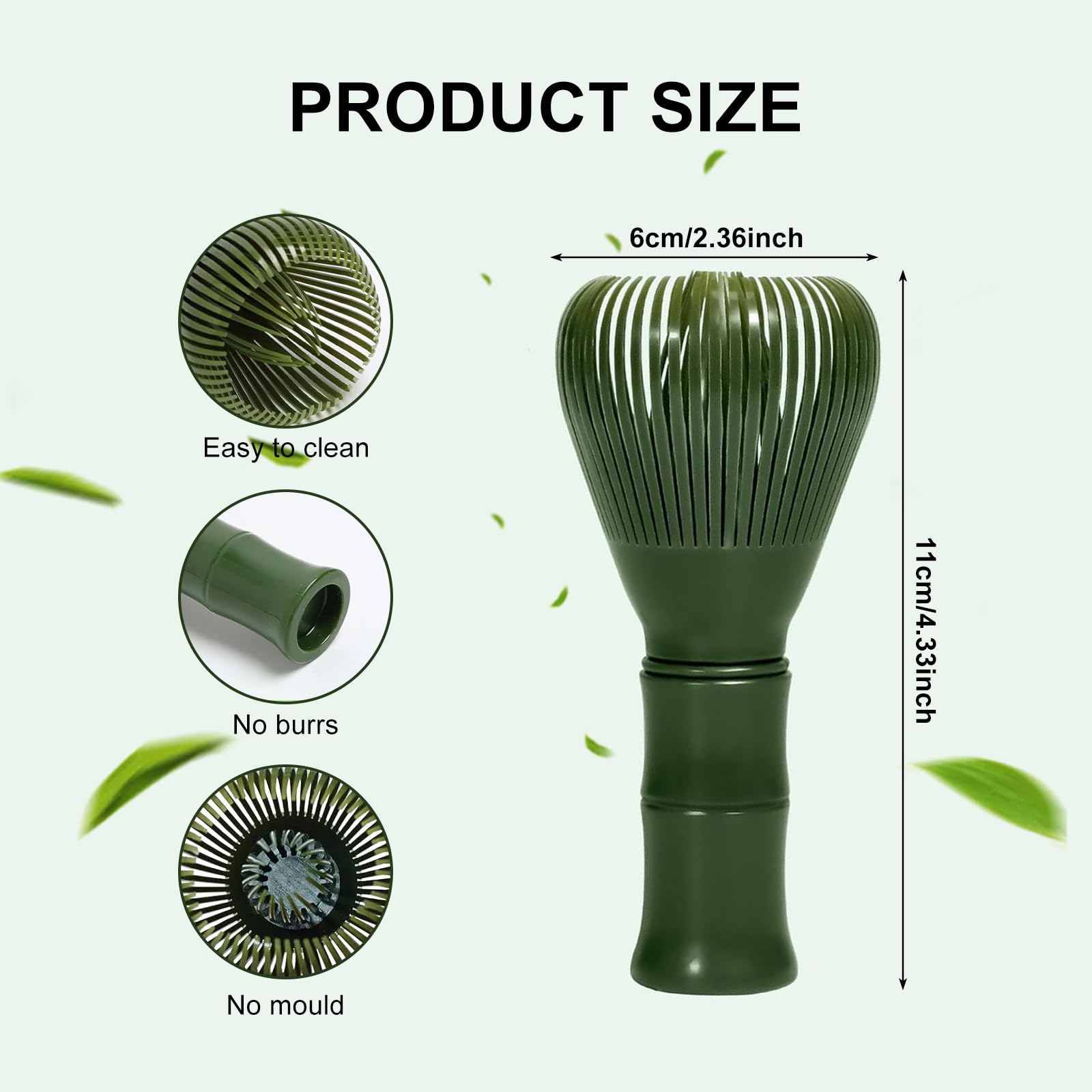 Lafefe Reusable PP Resin Matcha Whisk - Food-Grade, Heat Resistant, Dishwasher Safe | Green