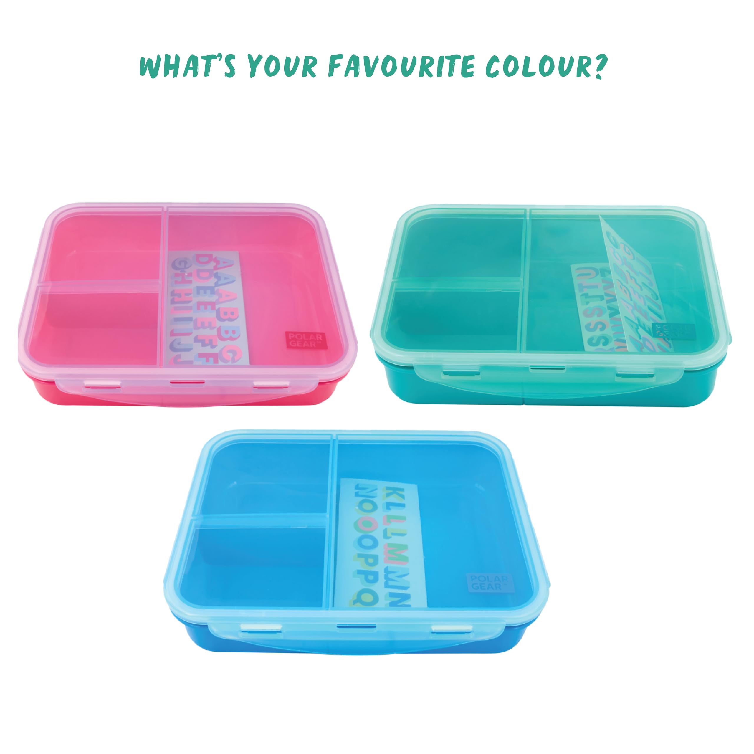 Polar Gear Decorate Me Lunch Box - 3 Compartments, Leakproof, Personalization Stickers | Lilac/Rose 2