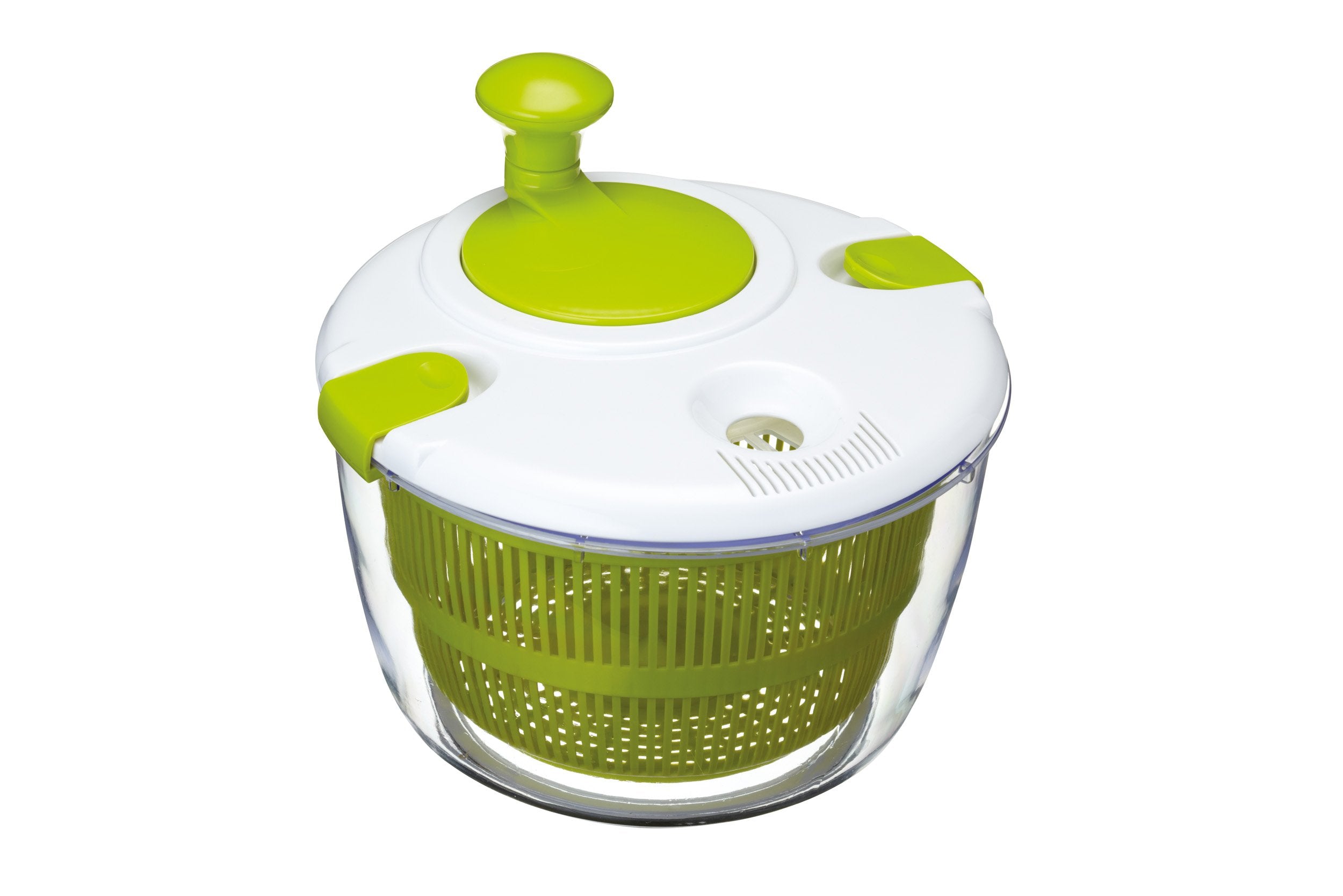 KitchenCraft Deluxe Salad Spinner and Dresser - Large Size, BPA Free Plastic, White/Green 1