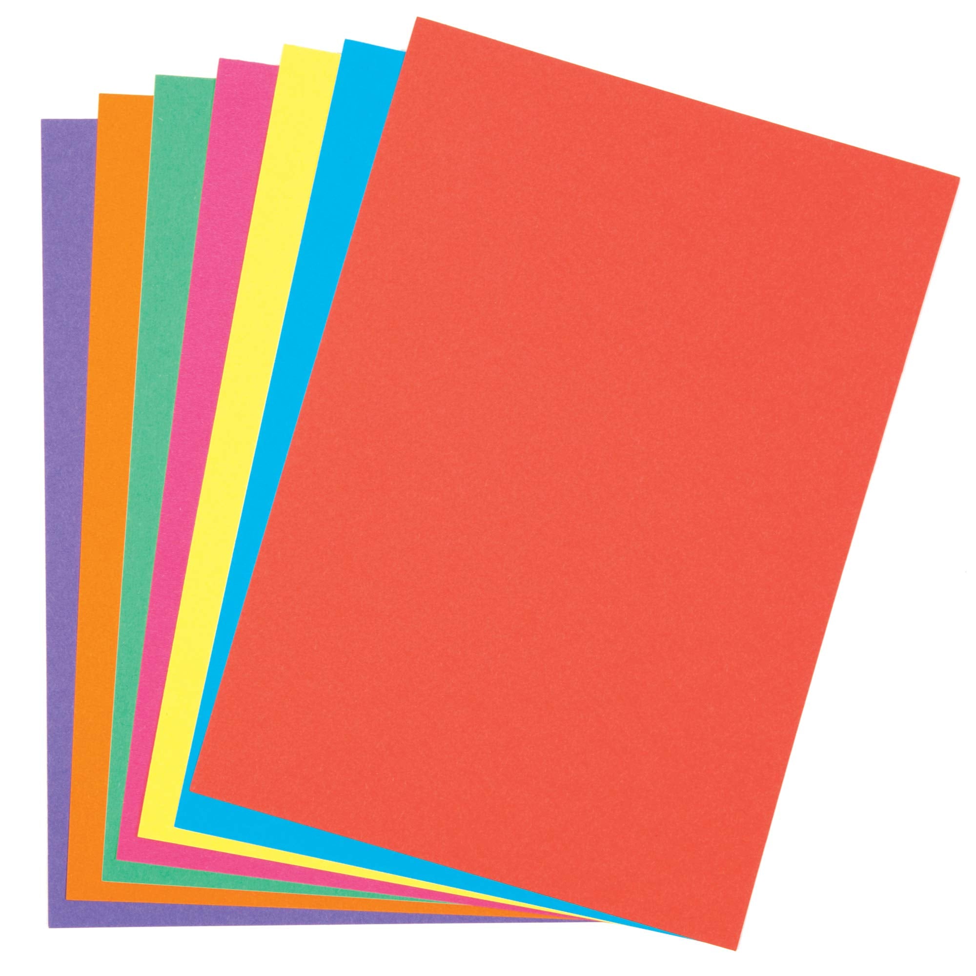 Baker Ross AV534 A5 Rainbow Coloured Card (220gsm) - 50 Sheets for Crafts 1