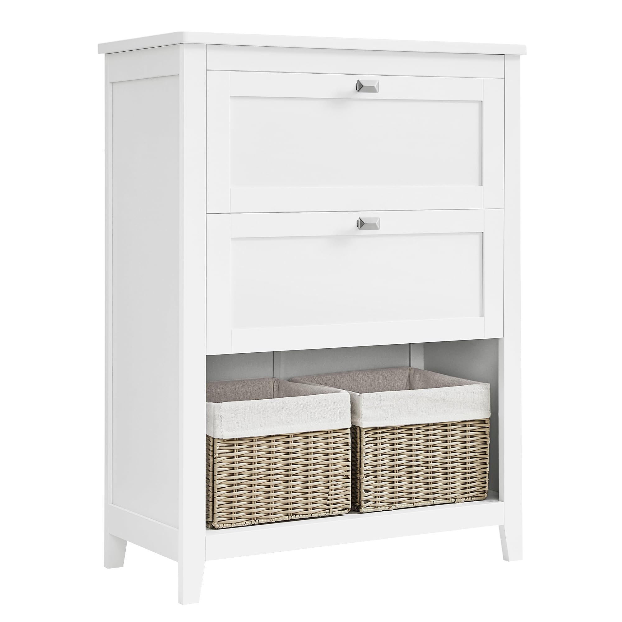 VASAGLE Bathroom Floor Cabinet - Cloud White | 2 Drawers, 1 Shelf, Rattan Baskets | 30x60x80 cm 1