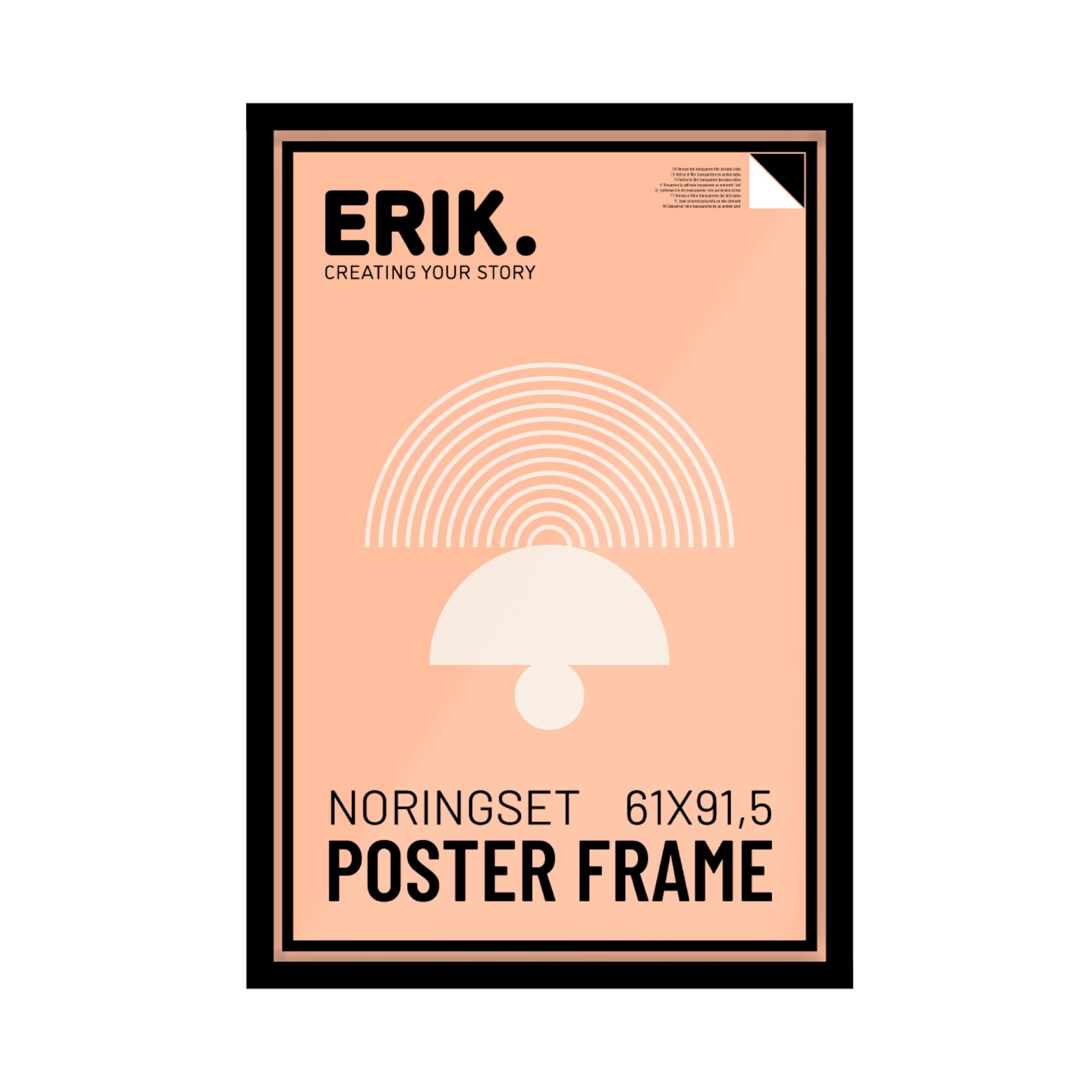 Grupo Erik Poster Frame 61 x 91.5cm Black | High-Quality MDF Construction | Protective Styrene Front