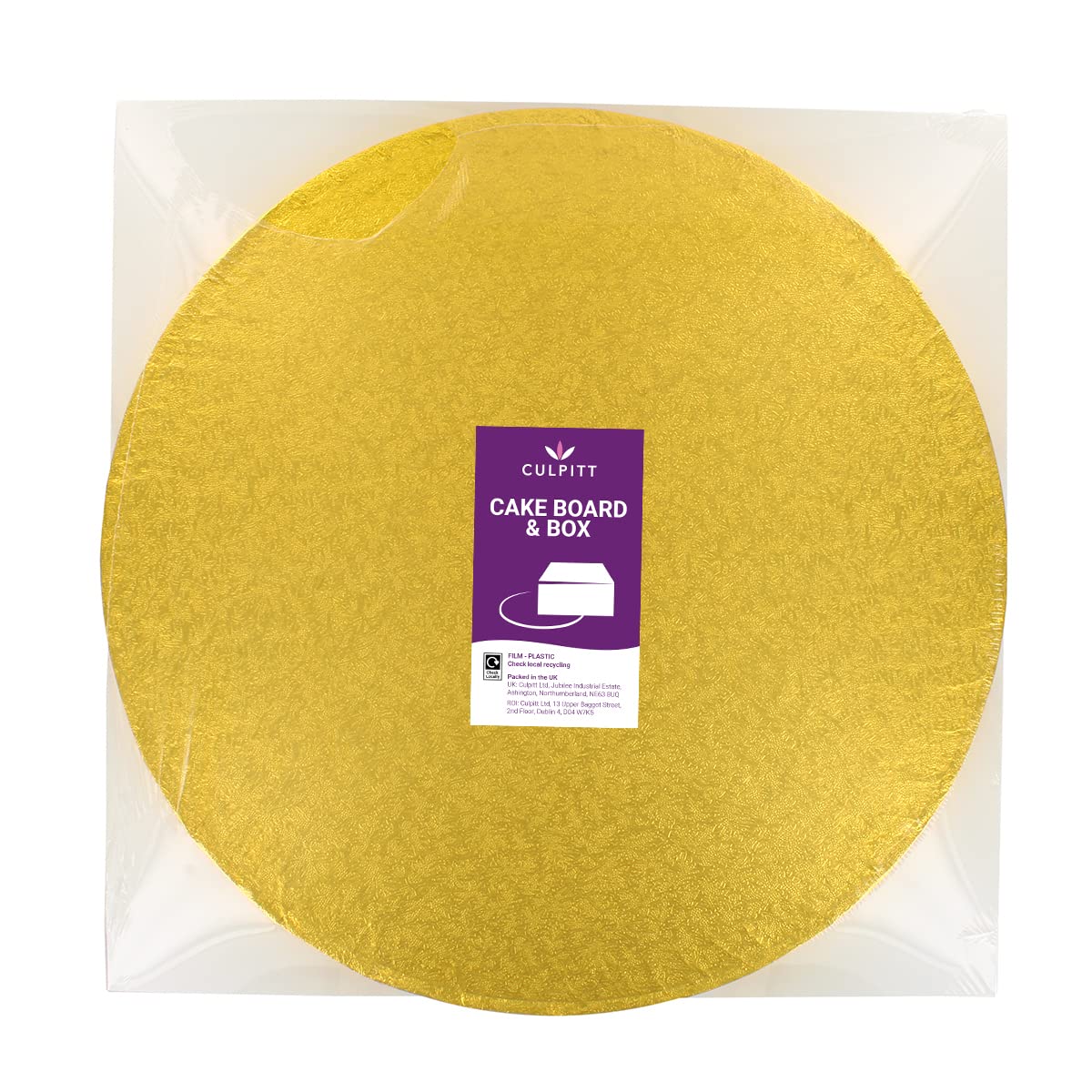 Culpitt 10' Gold Cake Board & White Square Box Combo for Heavy & Multi-Tier Cakes 4
