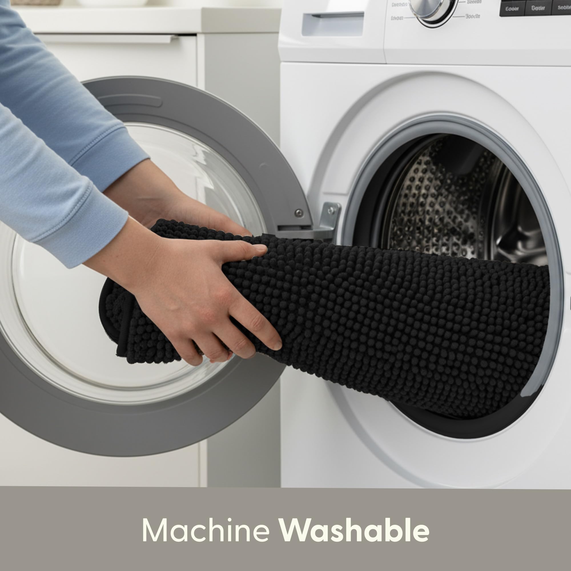 KEPLIN Microfibre Bath Mat - Non-Slip, Water Absorbent, Machine Washable | 40x60cm Black 6
