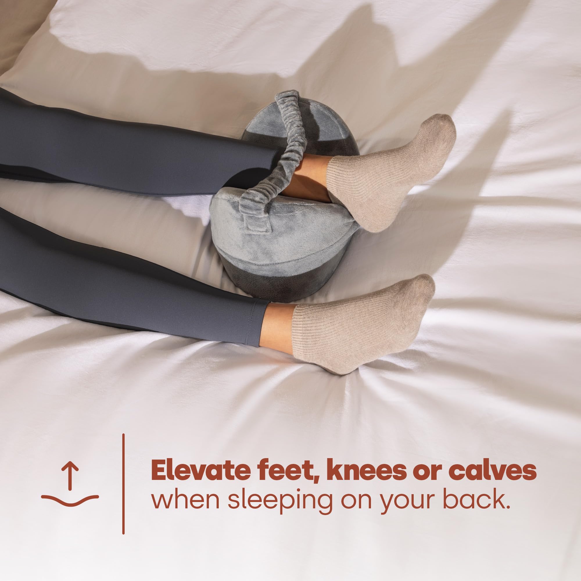 LIVIVO Comfortable Memory Foam Leg Knee Pillow - Orthopaedic Support | Adjustable Strap | Grey 6