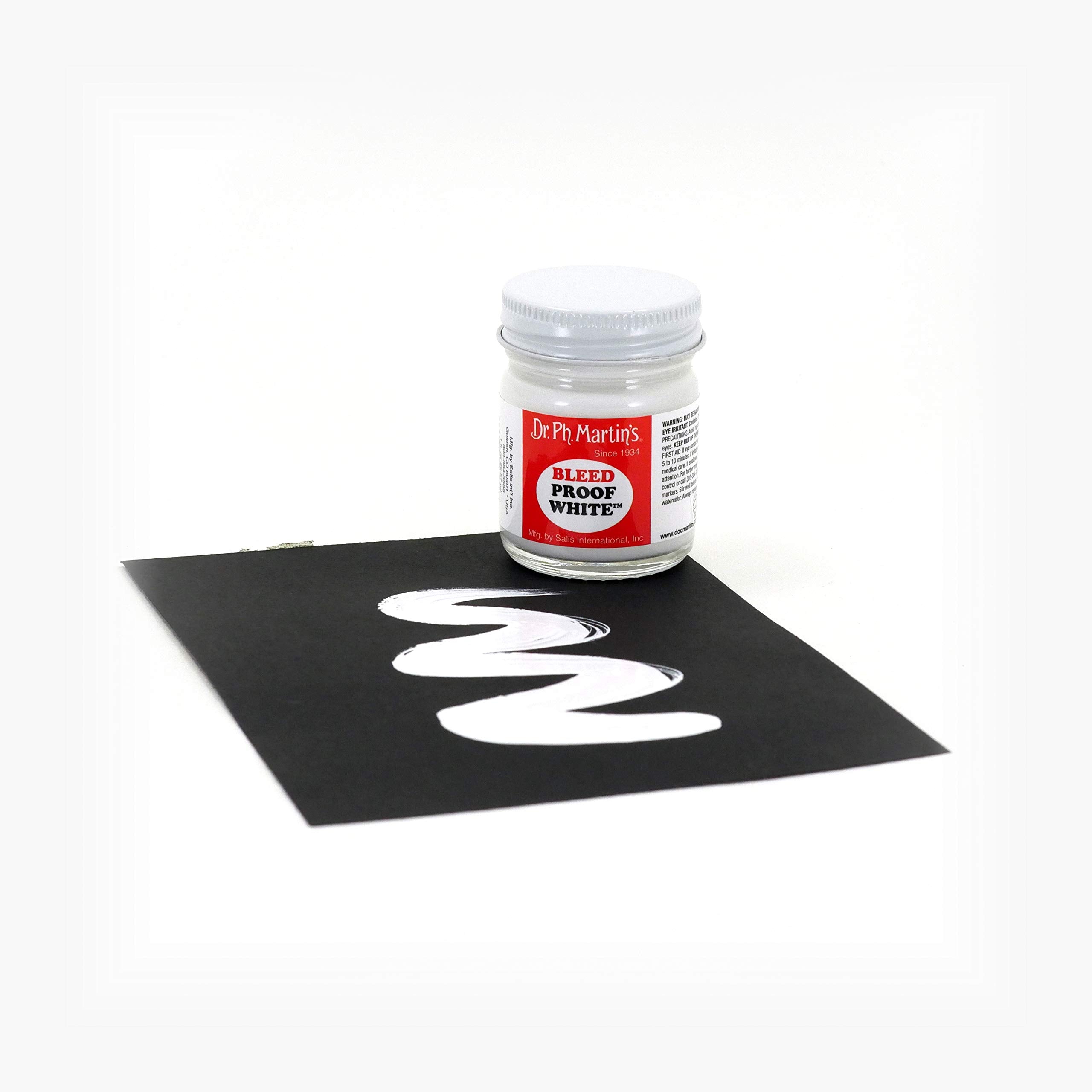 Dr. Ph. Martin's Bleedproof White Paint - Opaque Correction for Dyes & Markers | 1.0 oz Liquid 2