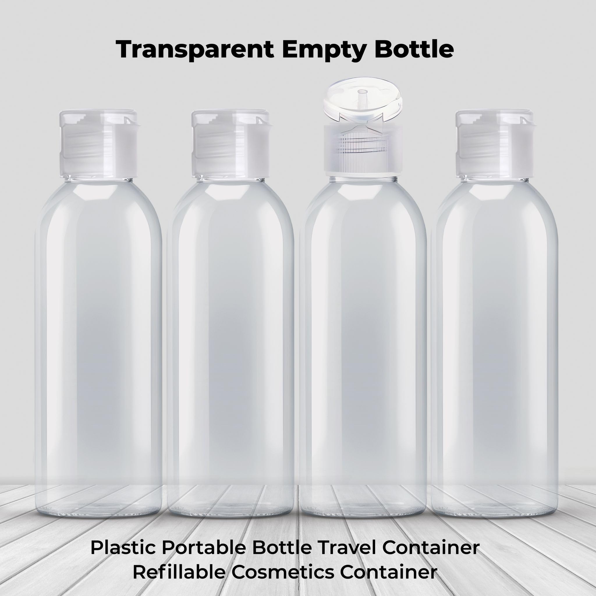 Palm Safe 10 Pack 100ml/3.5oz Clear Plastic Travel Bottles | Leak Proof Flip Cap | PET Plastic 7