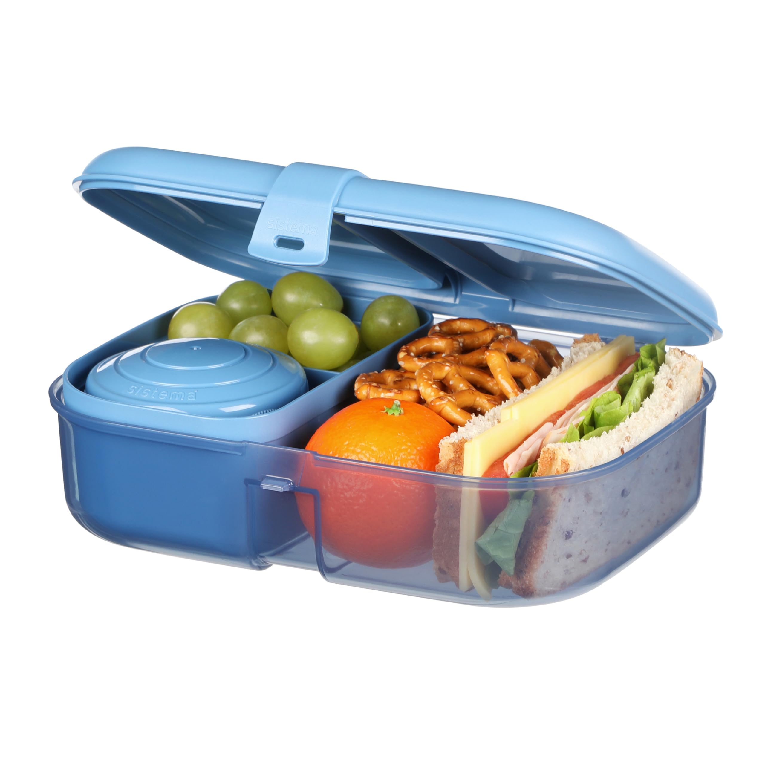 Sistema Ocean Bound Plastic Bento Box - 1.1 L Capacity | Teal/Blue | Microwave Safe 1