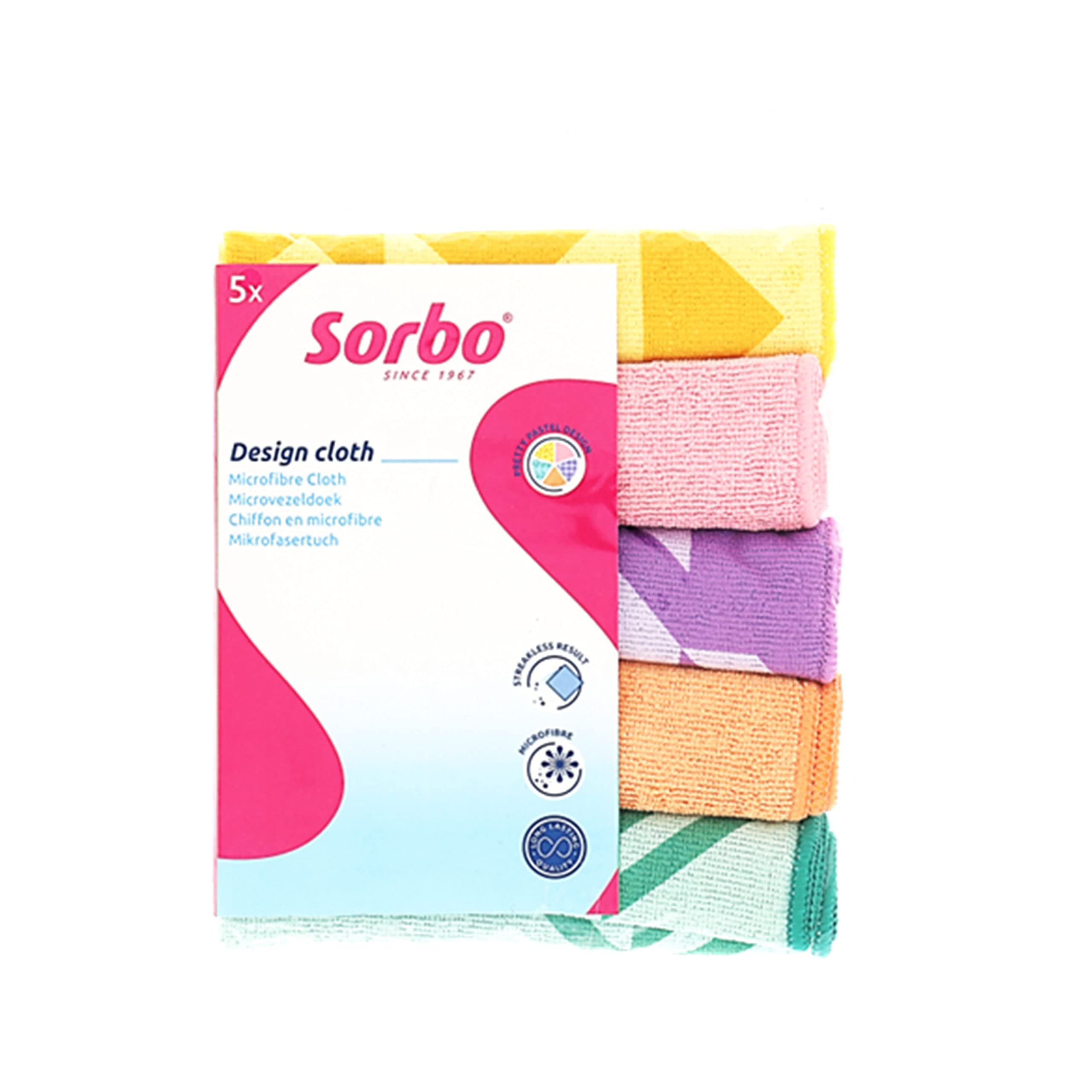 Sorbo Pack of 5 Extra Large Microfibre Cleaning Cloths - Streak-Free, Highly Absorbent | 40x40cm 1