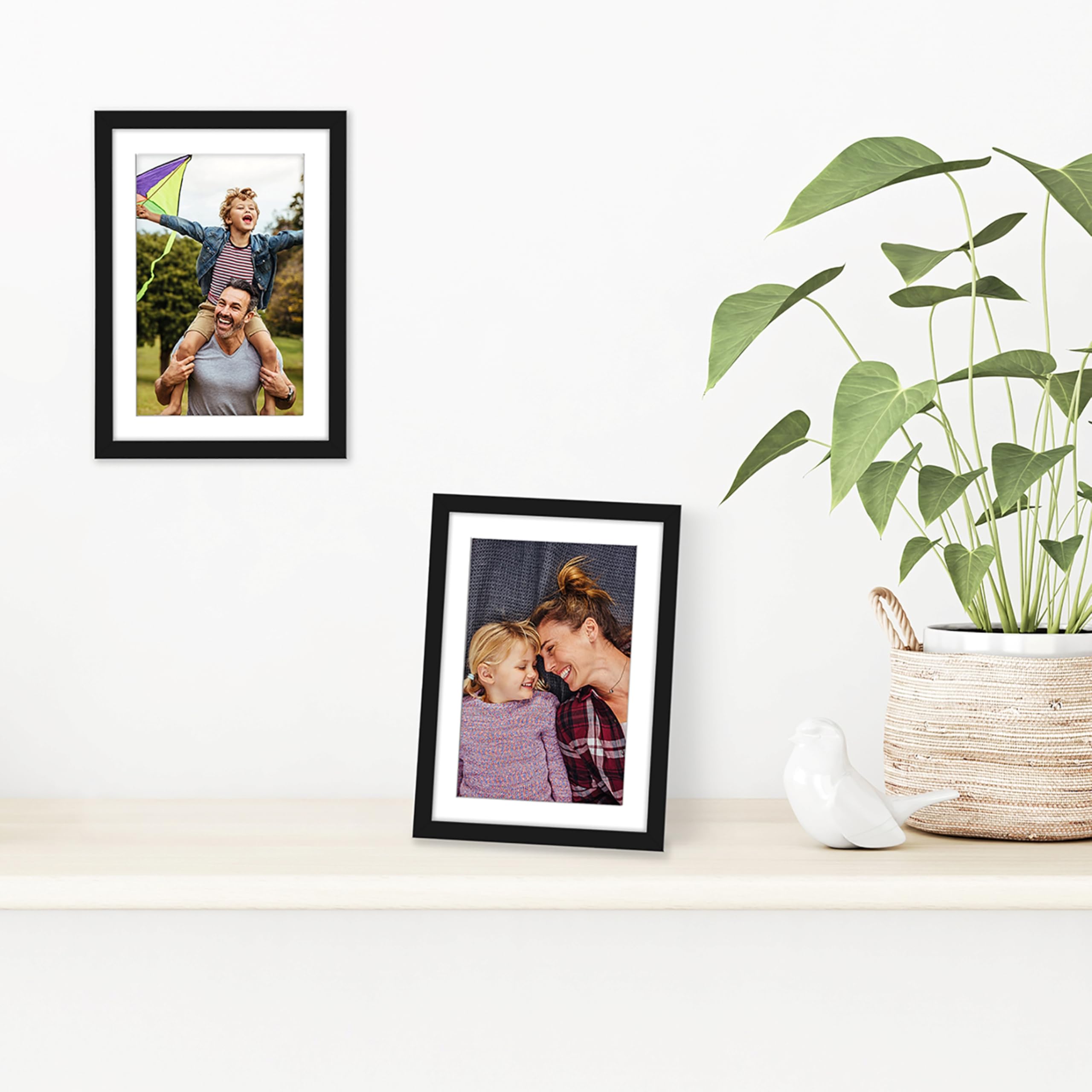 Americanflat Set of 2 Black 5x7 Photo Frames - Thin Border Wall & Tabletop Display 6