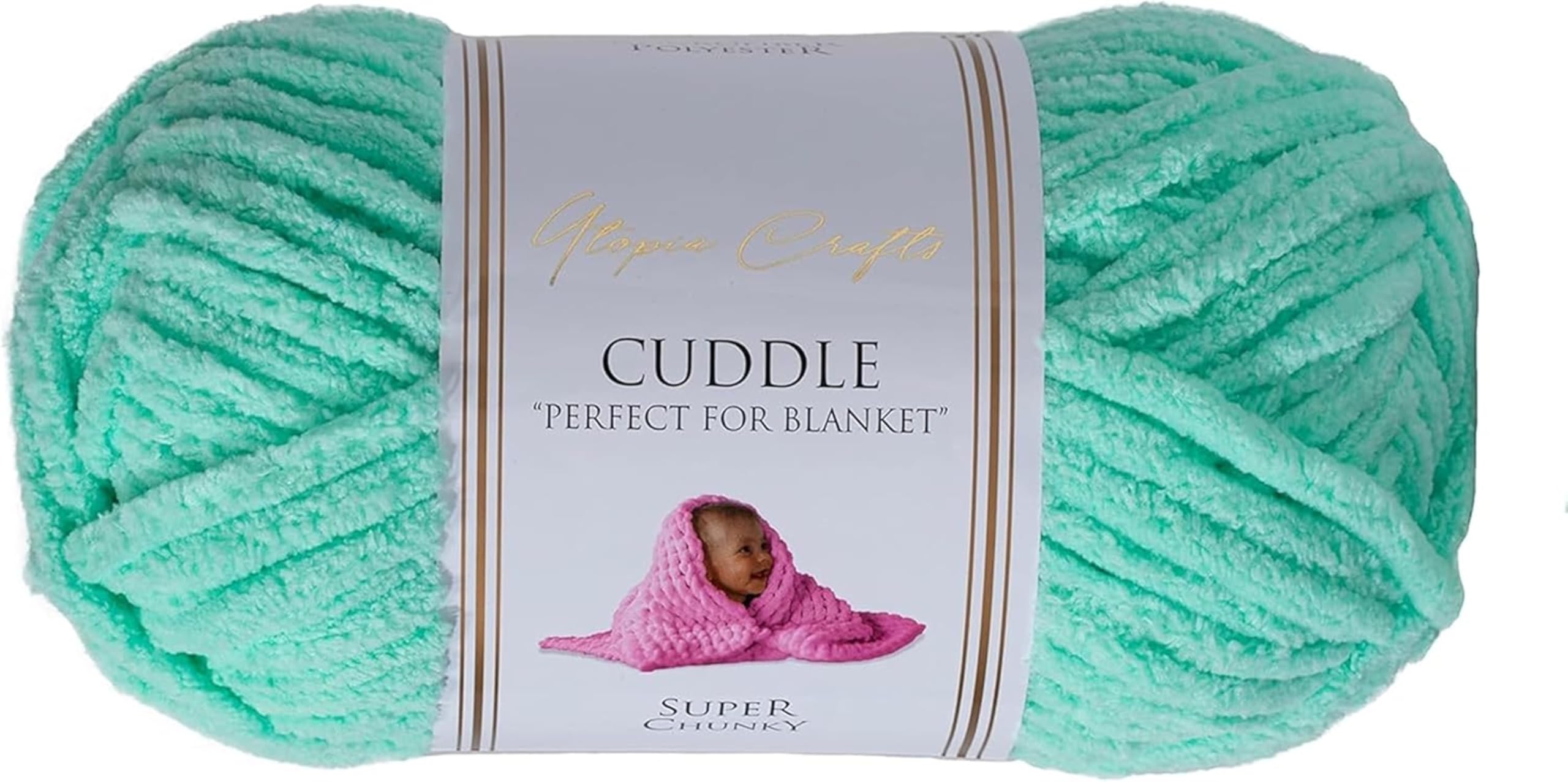 Utopia Crafts Cuddle Super Chunky Chenille Yarn - Mint | 100g Skein | Machine Washable 1