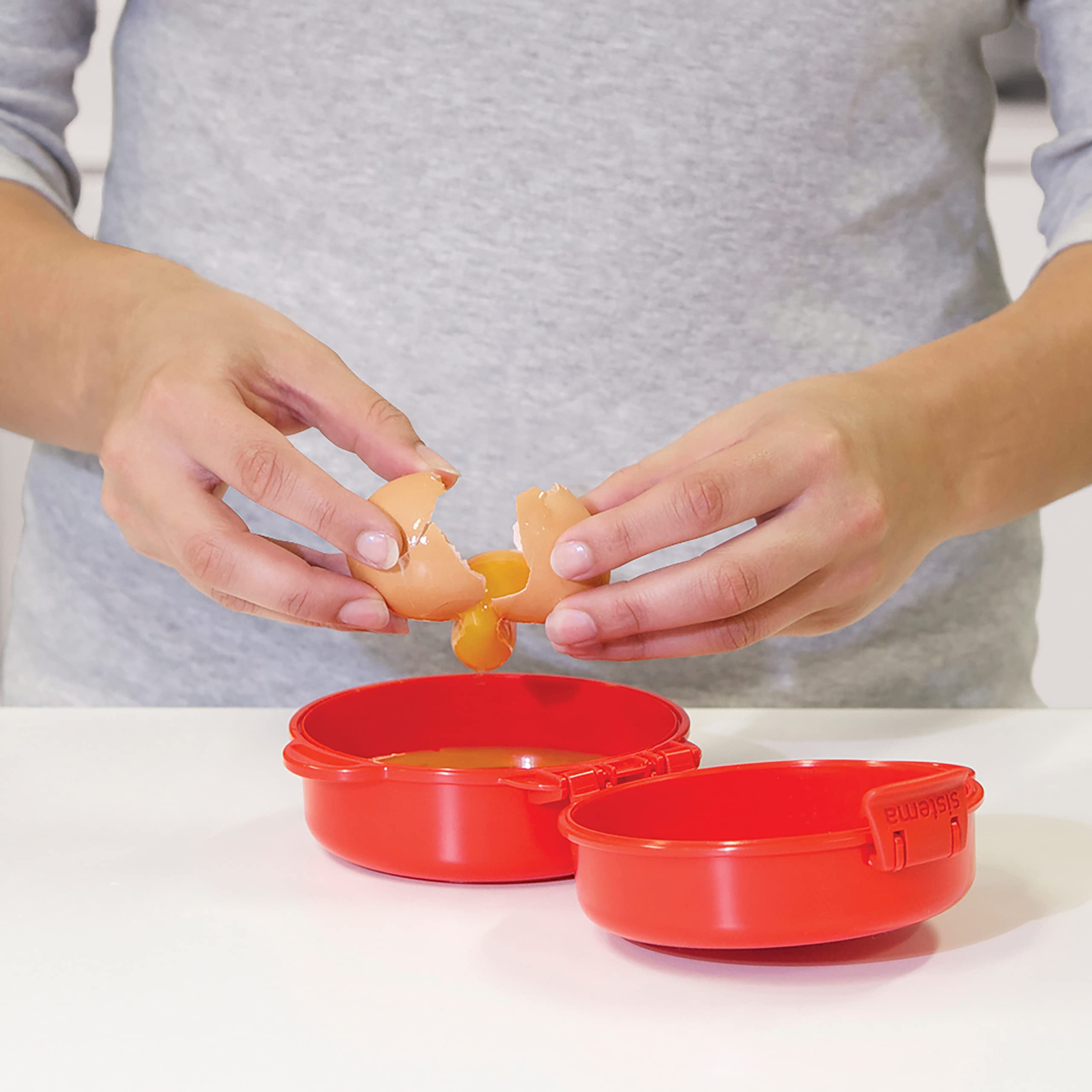 Sistema Easy Eggs Microwave Egg Cooker - 270 ml Capacity | Steam Release Vent | Red | 1 Count 9