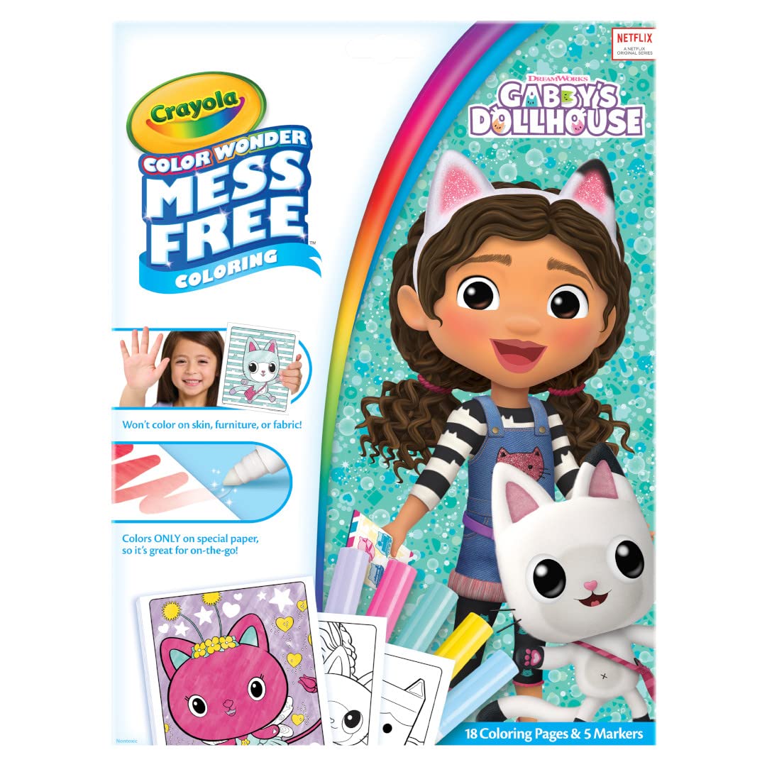 CRAYOLA Color Wonder - Gabby's Dollhouse Mess-Free Colouring Book | 18 Pages, 5 Markers 2