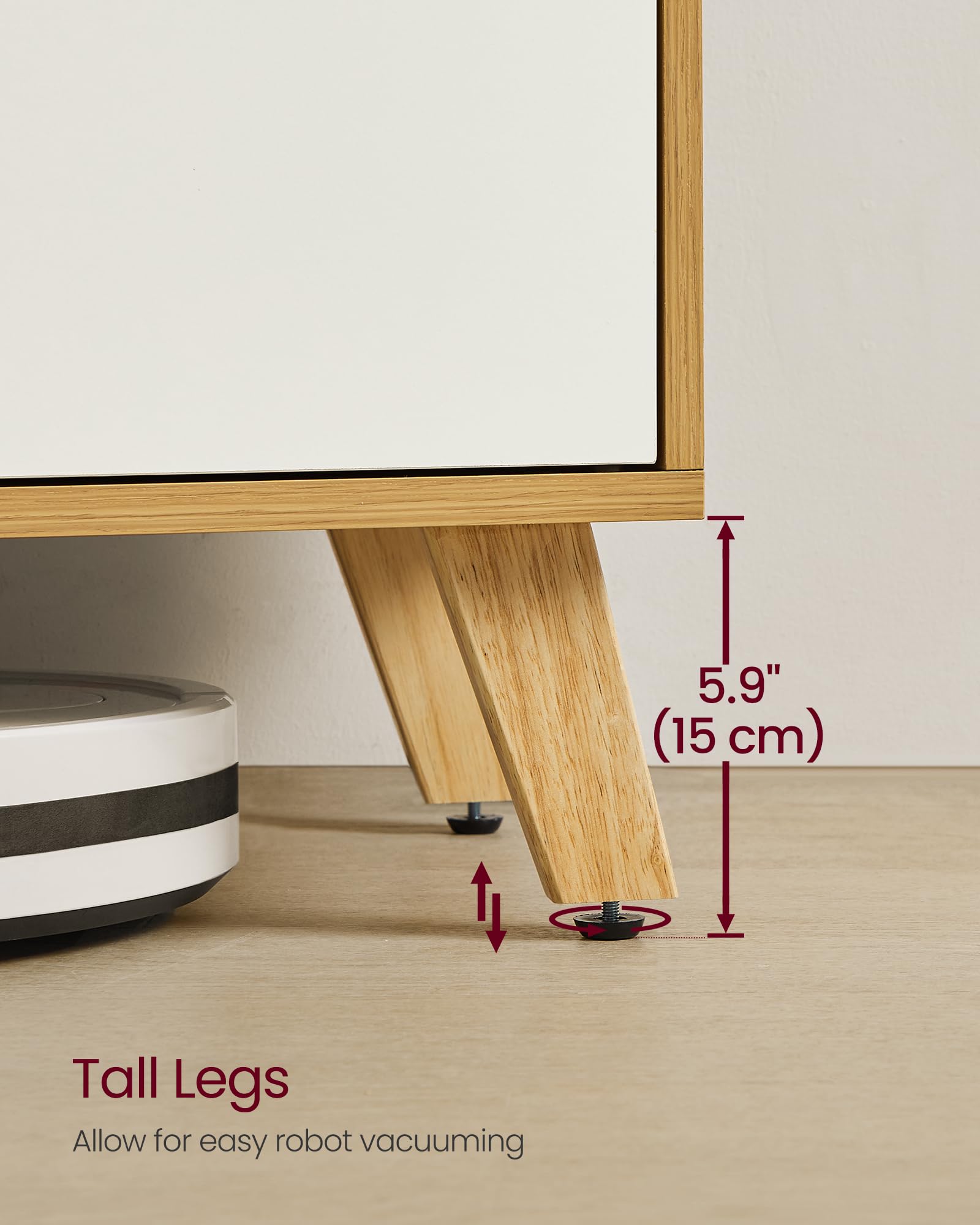 VASAGLE TV Stand Unit - Fits TVs up to 65" | 147cm Wide | Adjustable Shelf 6
