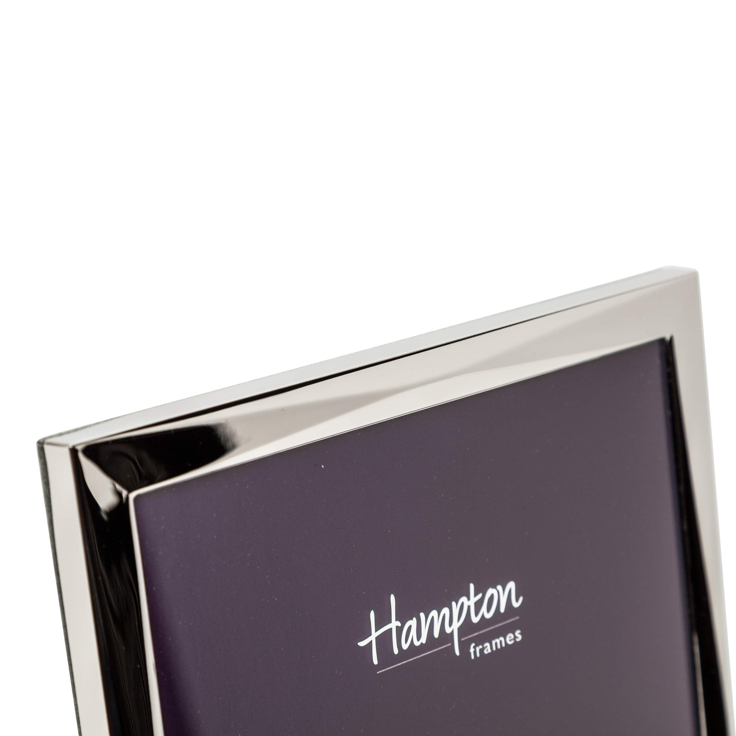 Hampton Frames Silver Photo Frame - 5x7 (13x18cm) | Polished Nickel Finish | Freestanding 3