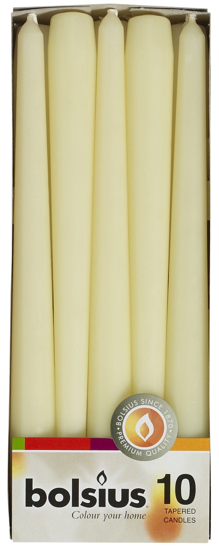 BOLSIUS Dinner Candles - Paraffin Wax | 7.5 Hour Burn Time | Box of 10 Ivory Taper Candles 4