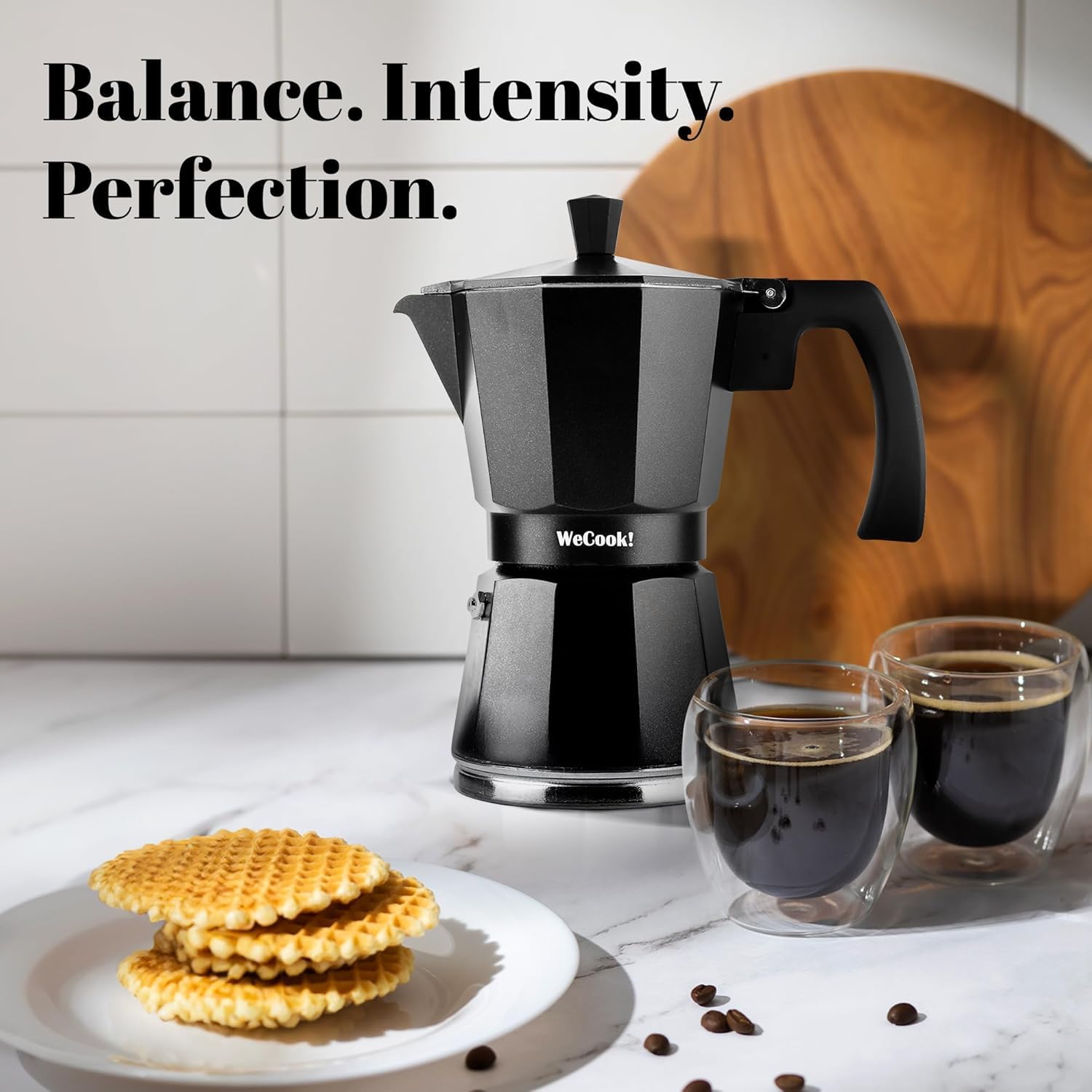 WECOOK! Luccia Italian Stovetop Coffee Maker - 1-3 Cup Capacity | Aluminium | Induction Compatible 8
