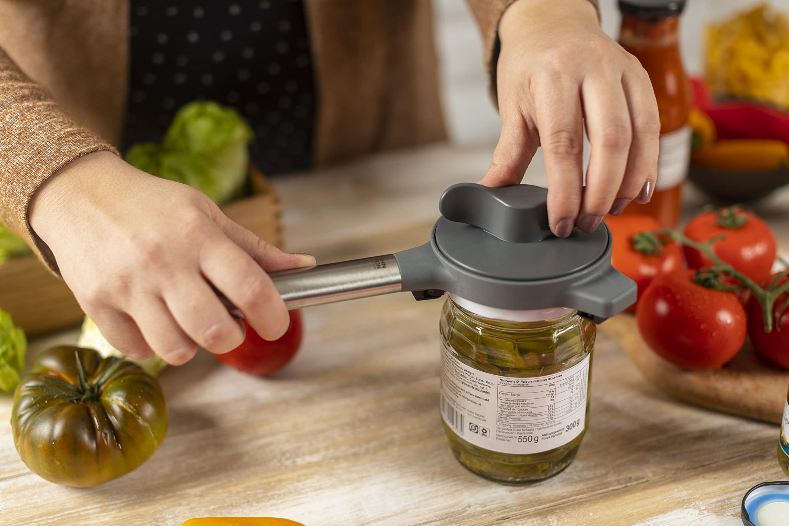 Kuhn Rikon Jar Opener with 3 Steel Grippers - Fits Lids 2.5–9cm | Stainless Steel | Grey 6