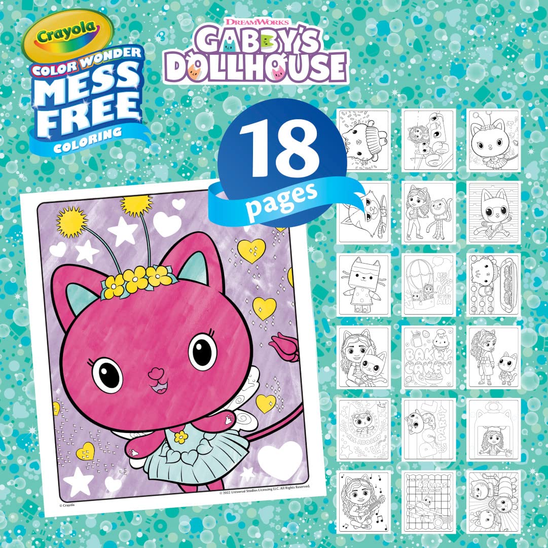 CRAYOLA Color Wonder - Gabby's Dollhouse Mess-Free Colouring Book | 18 Pages, 5 Markers 3