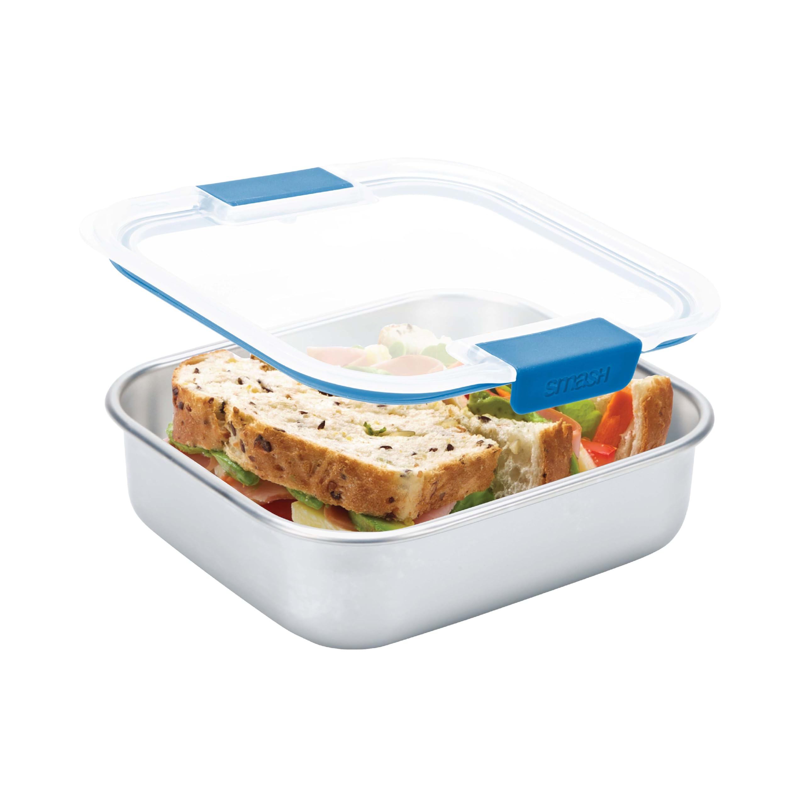 Smash Microwave Safe Stainless Steel Lunch Box - 600ml Capacity | Airtight & Leakproof | Blue 5