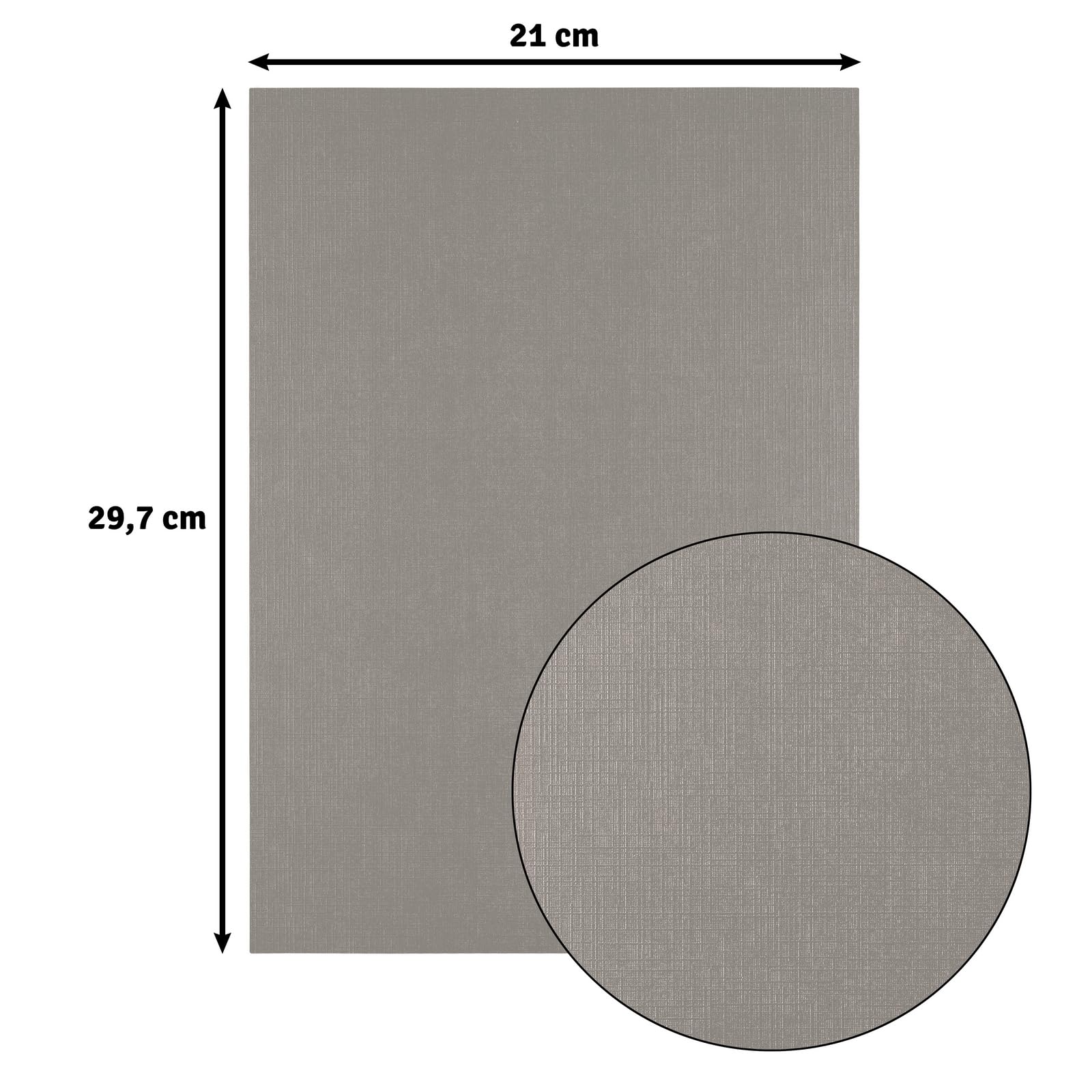 Vaessen Creative Florence Linen Cardstock - 250 GSM | A4 | Concrete Grey | 10 Sheets 2