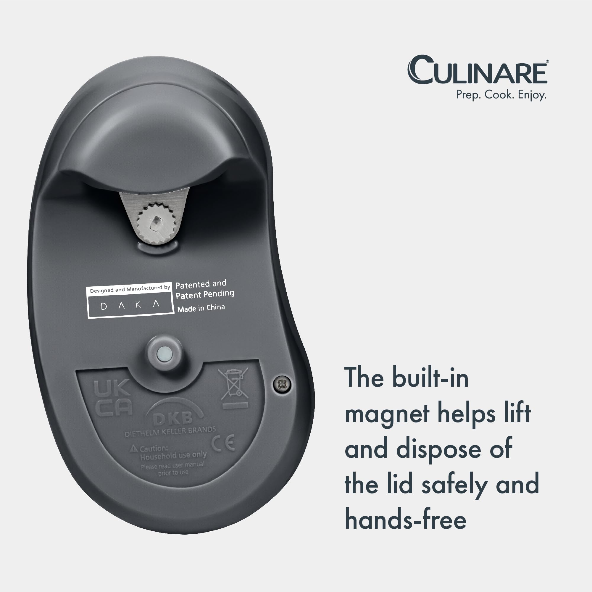 CULINARE One Touch Electronic Can Opener - Automatic Operation | Stainless Steel Blades | Grey 5