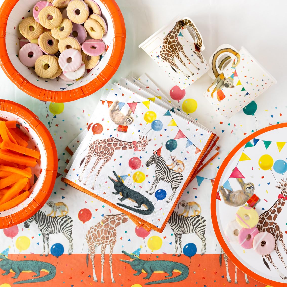 Talking Tables Safari Animal Themed Paper Napkins - 20 Pack | 33cm Luncheon Size | Recycled Paper 5