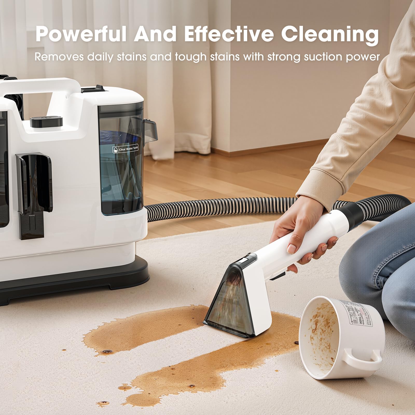 Lubluelu Portable Carpet Spot Upholstery Cleaner Machine - 3-in-1 System | 1.75L Clean Tank 2