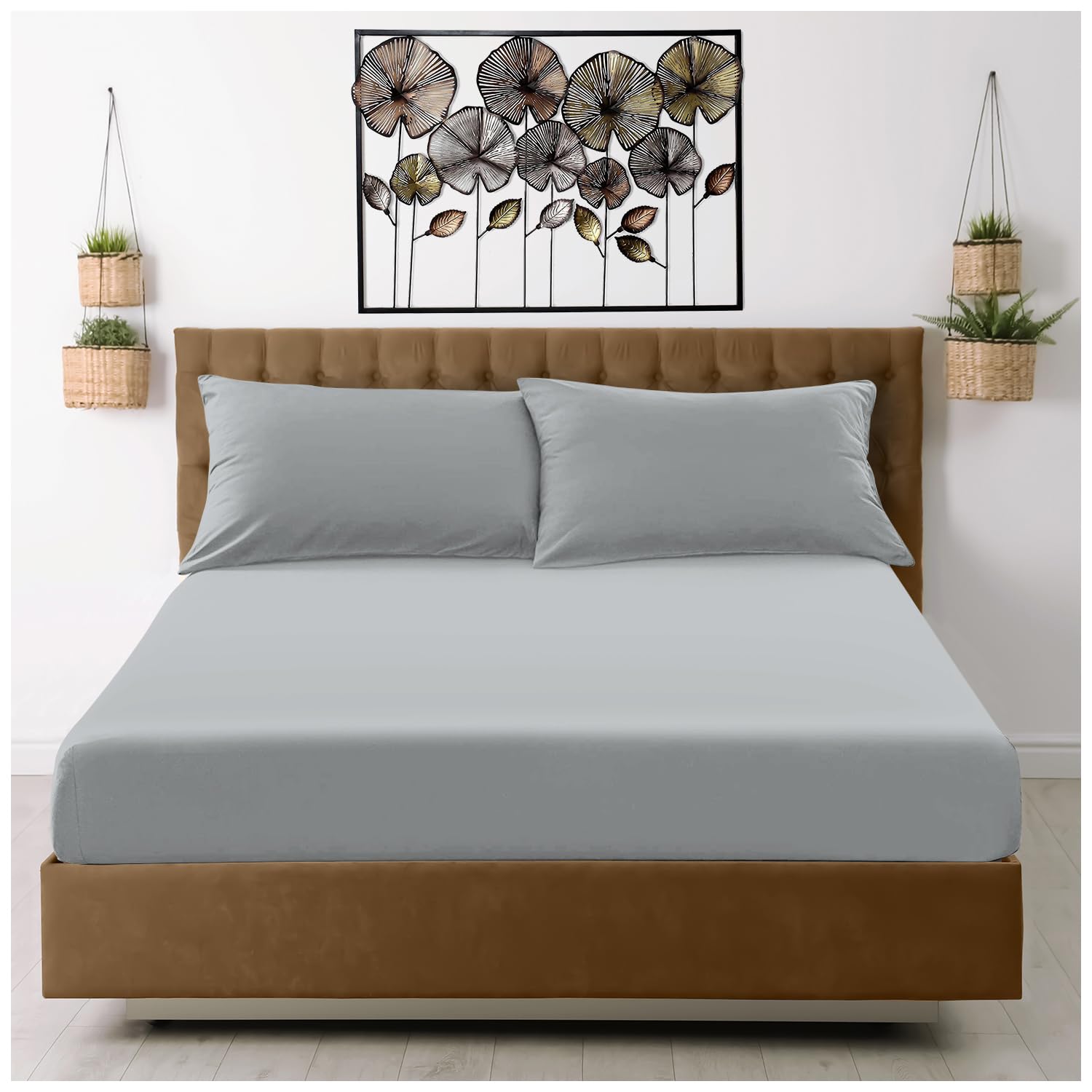 Super Dreamer 100% Polyester Fitted Sheet - Soft & Smooth | Single Bed (91 x 190cm) | Grey 1