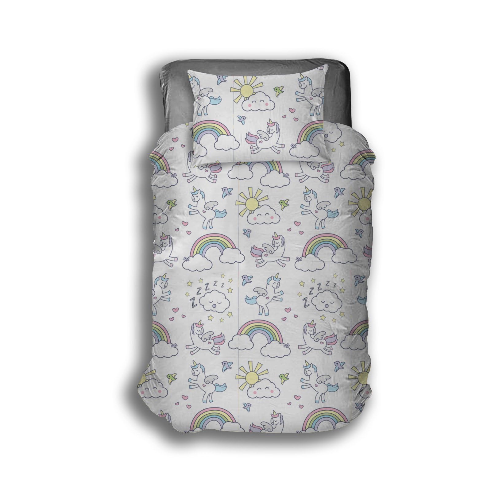 Zappi Co Unicorn Toddler Bed Duvet Cover Set - 2 Piece Polycotton Blend | 150x120cm 3