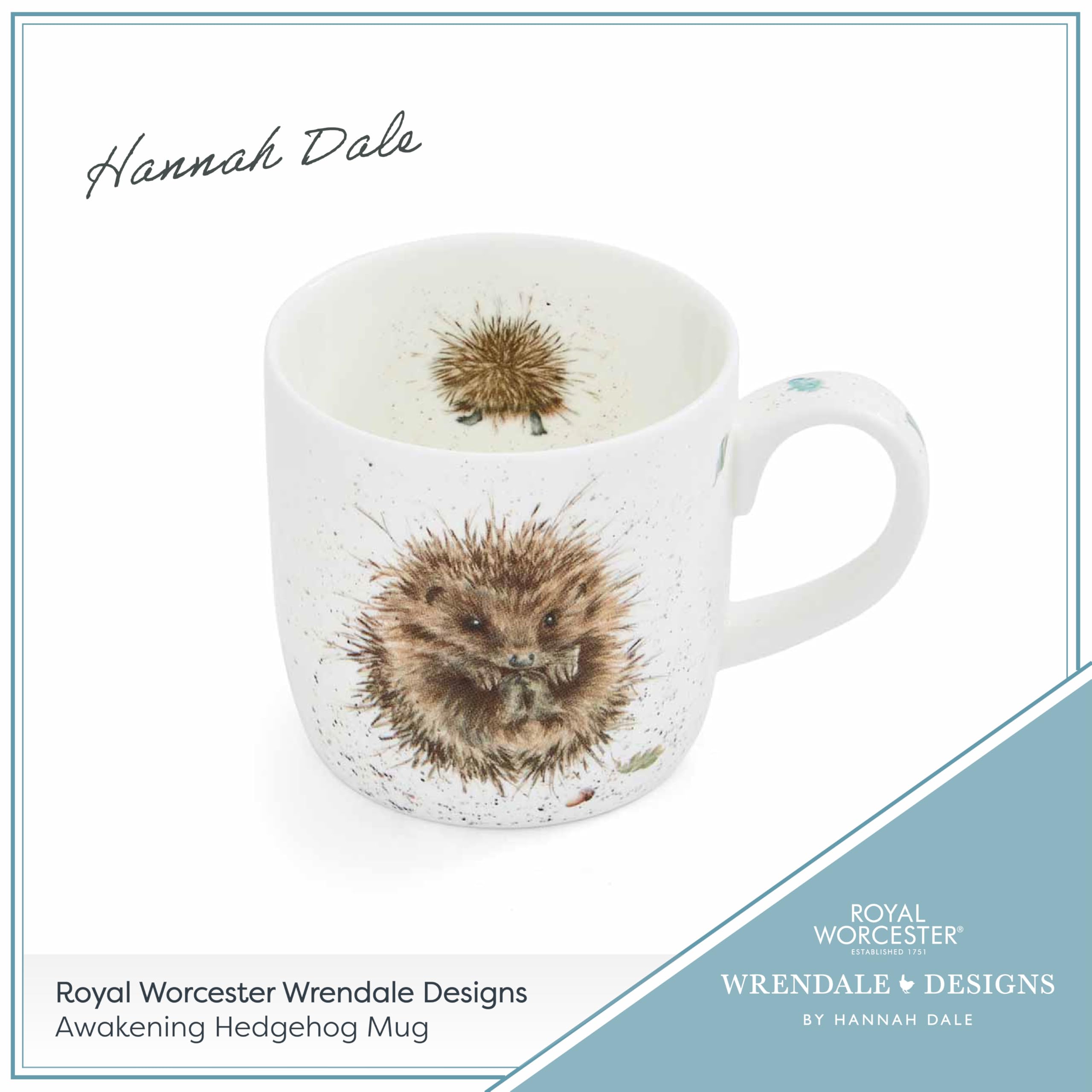 Royal Worcester Wrendale Designs Awakening Hedgehog Single Coffee Mug | Fine Bone China | 310ml 5