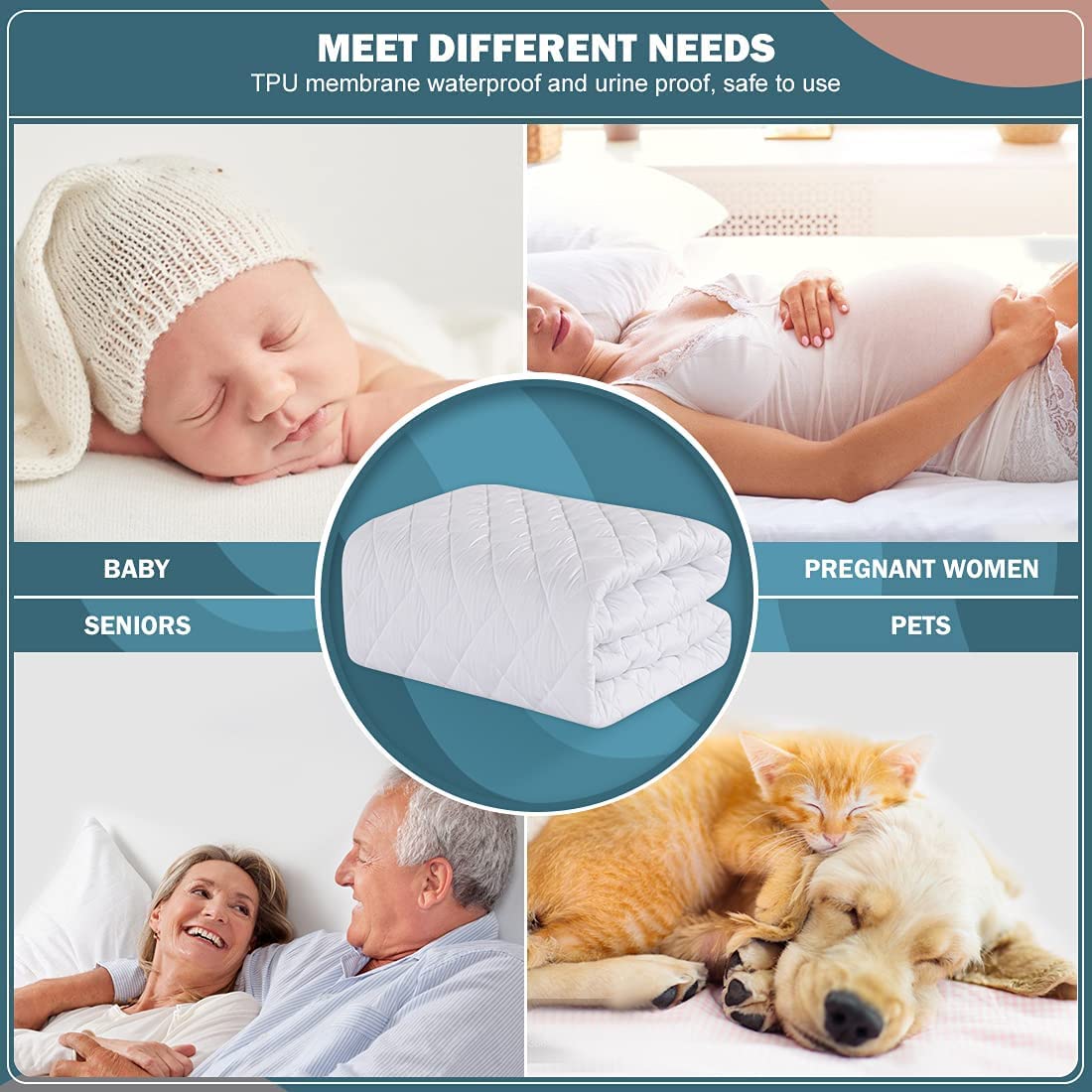 DUDU N GIRLIE Quilted Waterproof Cot Mattress Protector - 120x60 cm | Breathable TPU Backing 5