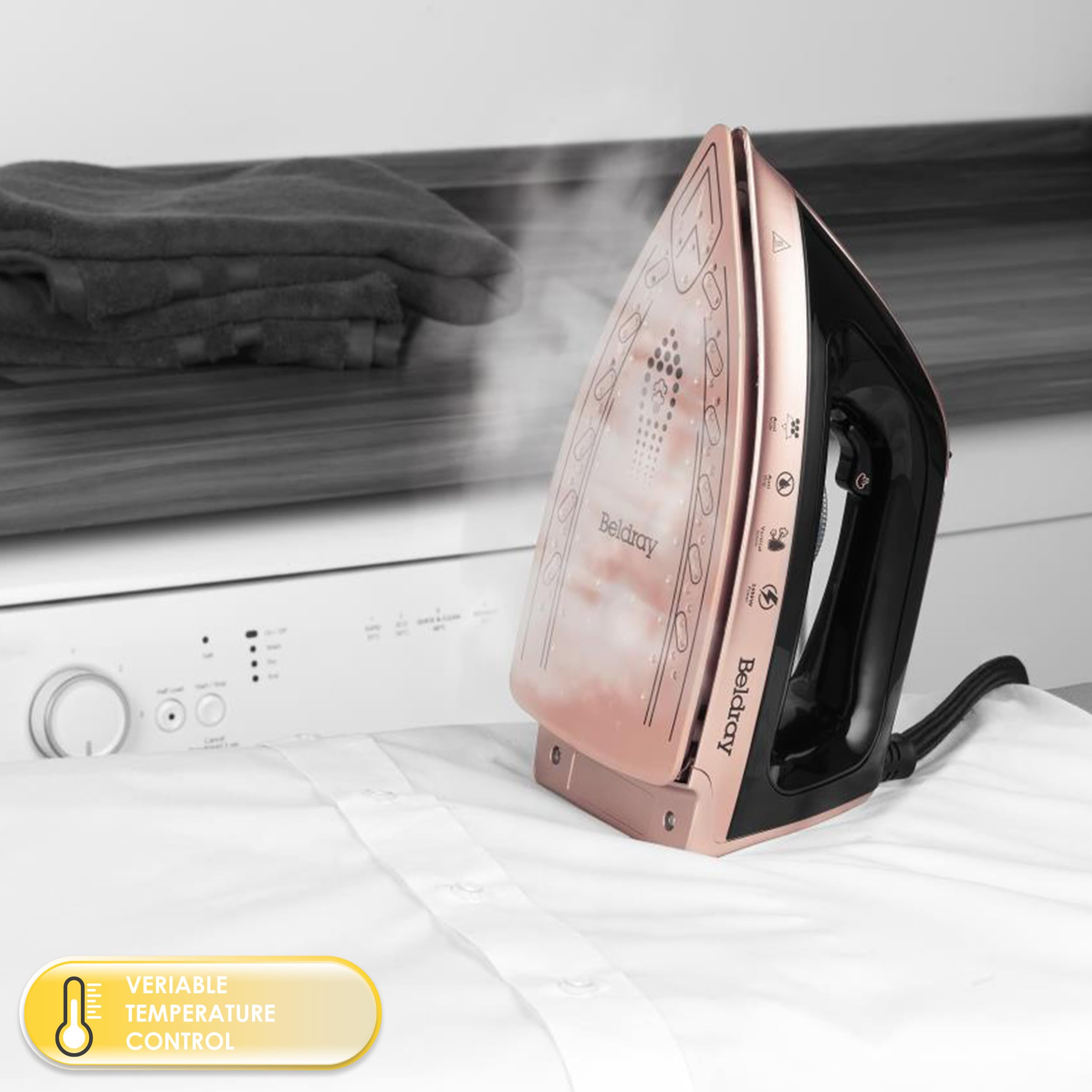 Beldray Steam Surge Pro Steam Generator Iron - 2400W Power | 2L Detachable Tank | Rose Gold 5