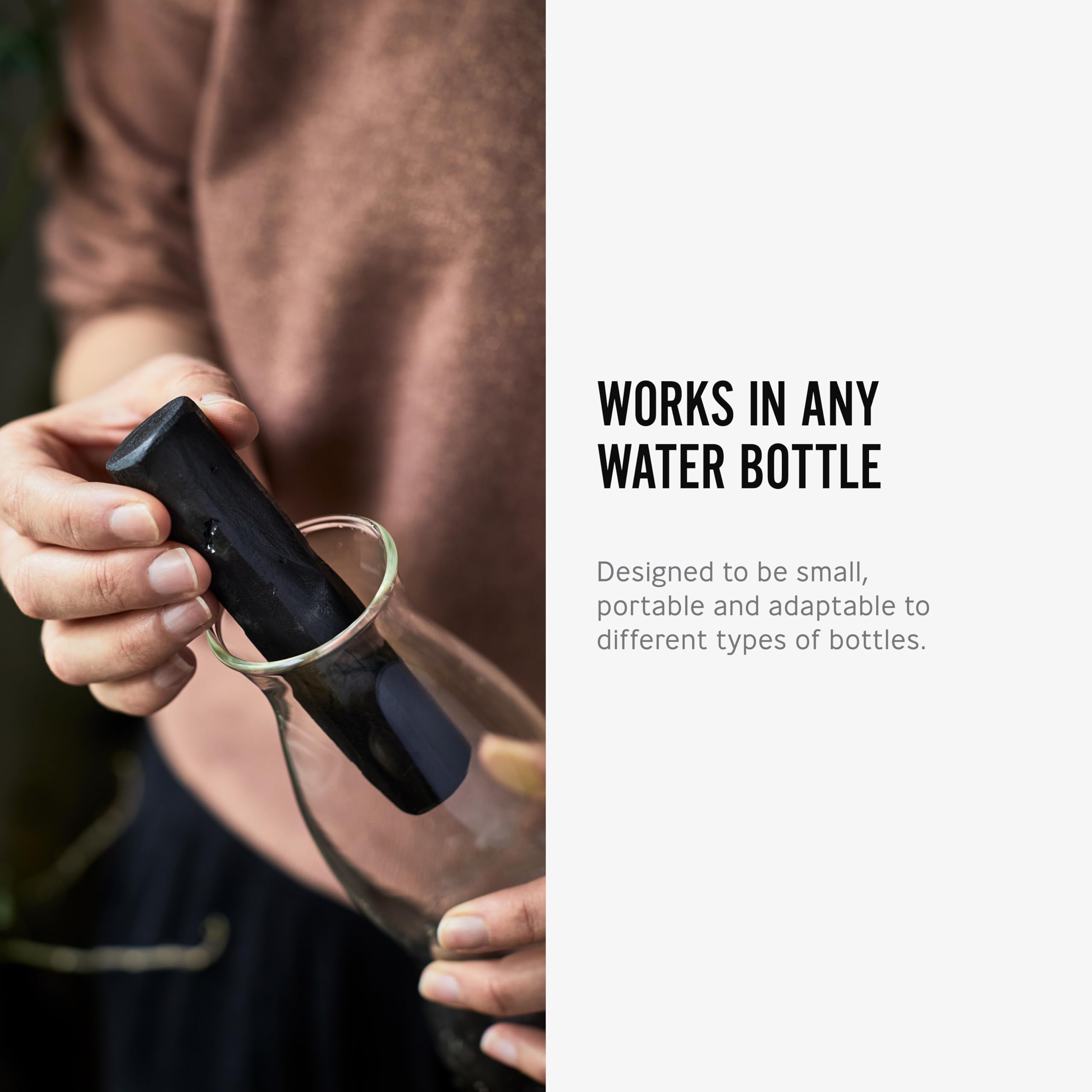 BLACK + BLUM Charcoal Water Filter Stick - Natural Binchotan Filter | Lasts 6 Months | Fits Any Bottle 7