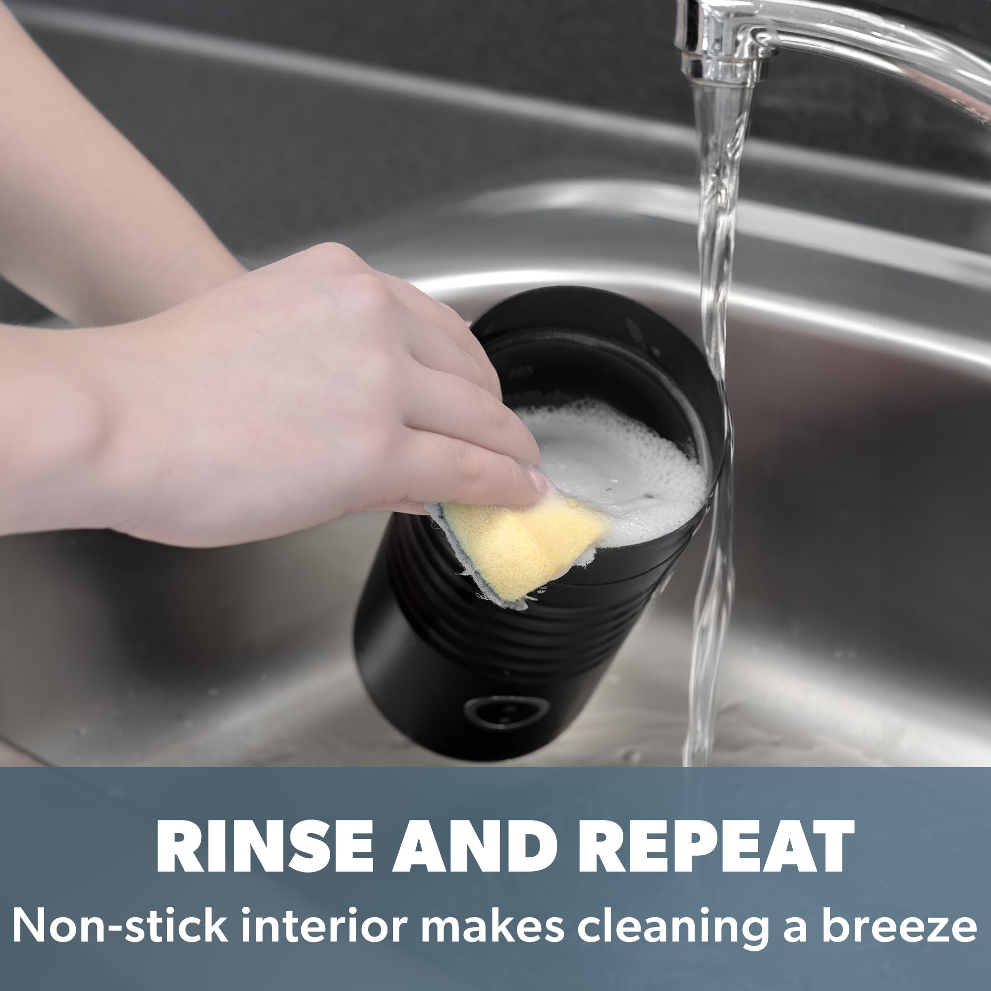 Daewoo Electric Milk Frother - 4 Settings for Hot & Cold Frothing | Black 4