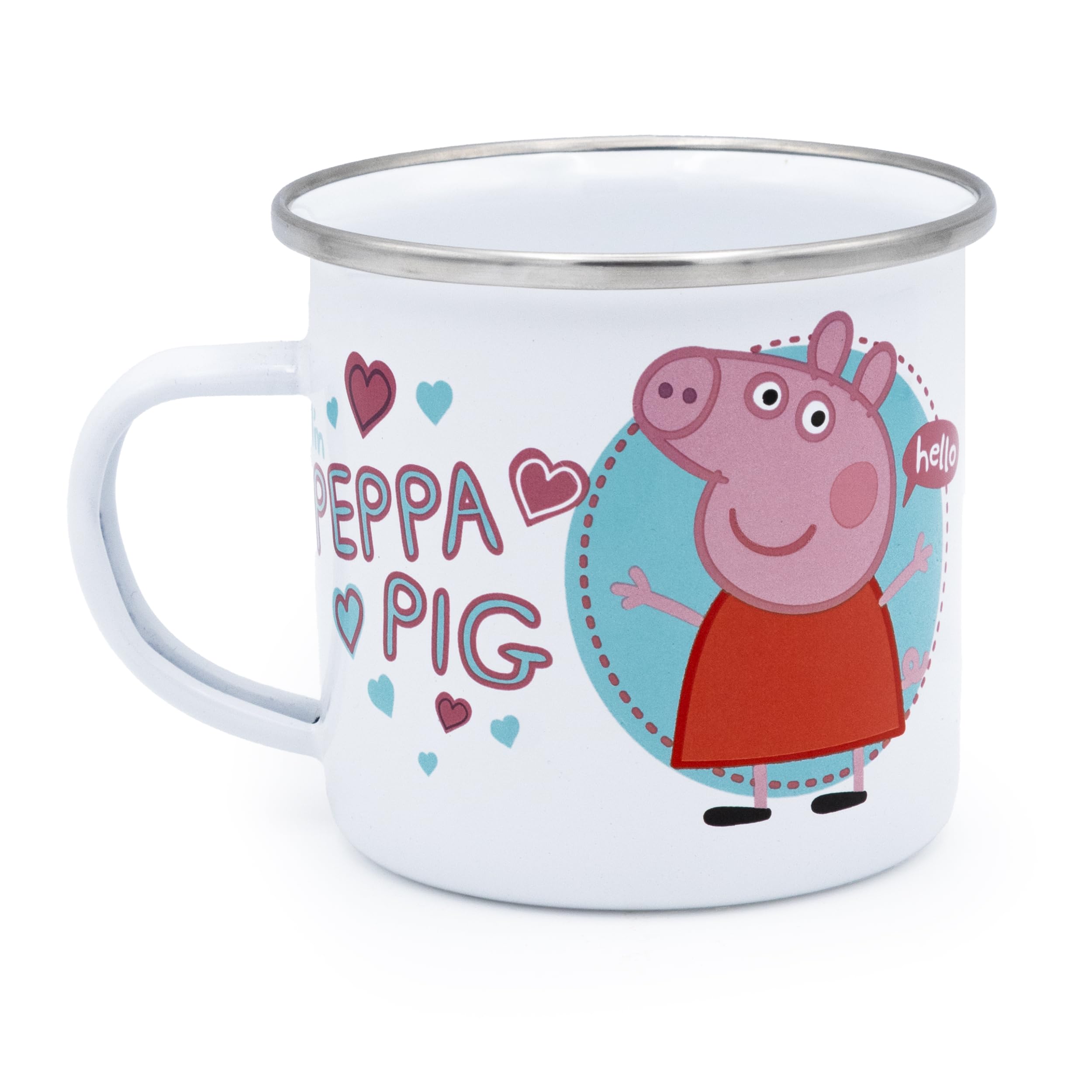 Robert Frederick Peppa Pig Enamel Coffee Mug - Time to Party Design | 350ml Capacity | Dishwasher Safe 1