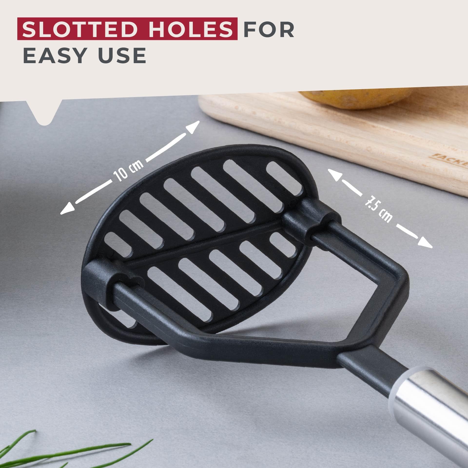 Fackelmann MODE Potato Masher - Heat-Resistant Plastic, Non-Stick Head | 26cm Length 3