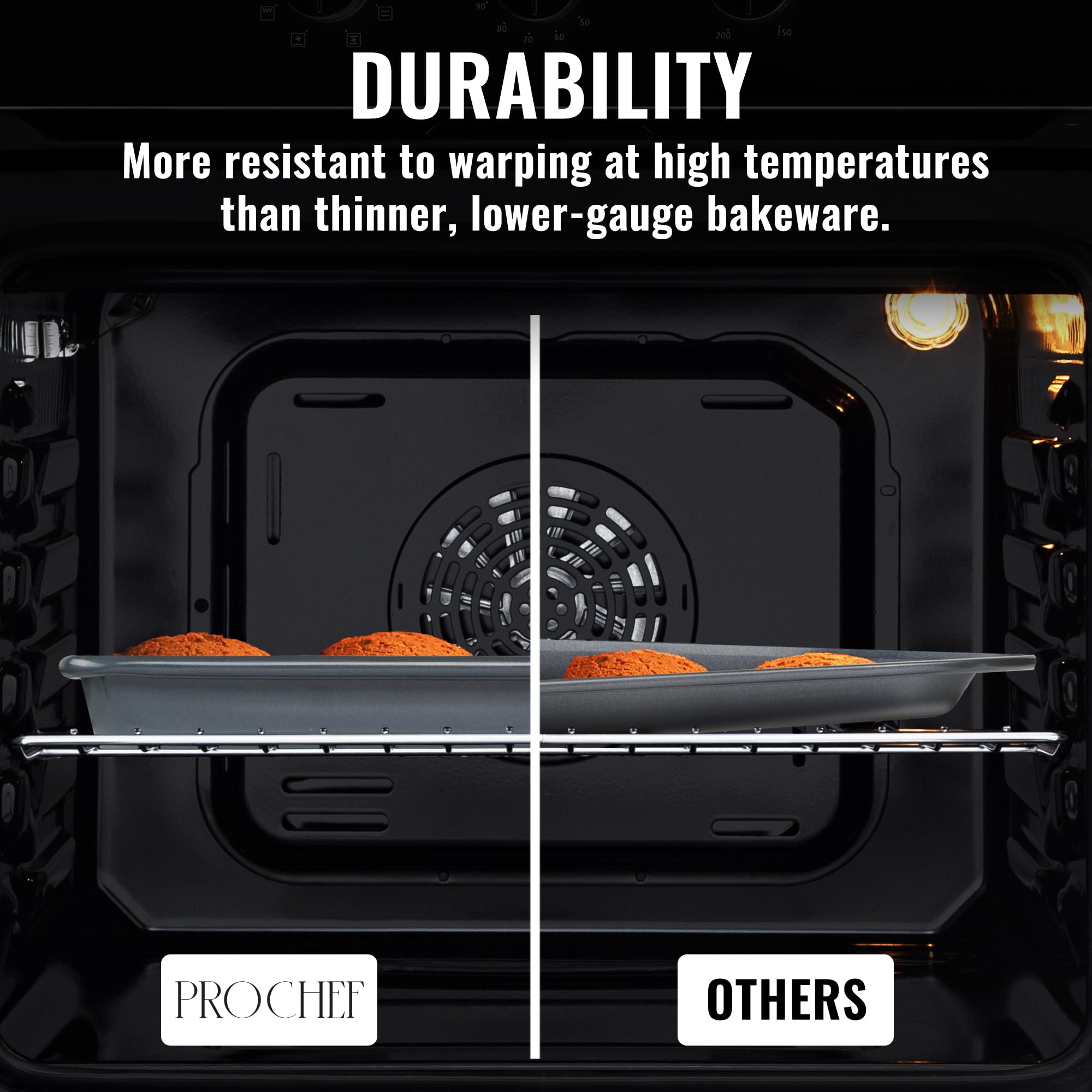 Prochef Professional Yorkshire Pudding Tray - 9in x 9in, Teflon Non-Stick Silicone Coating, Enhanced Durability 4