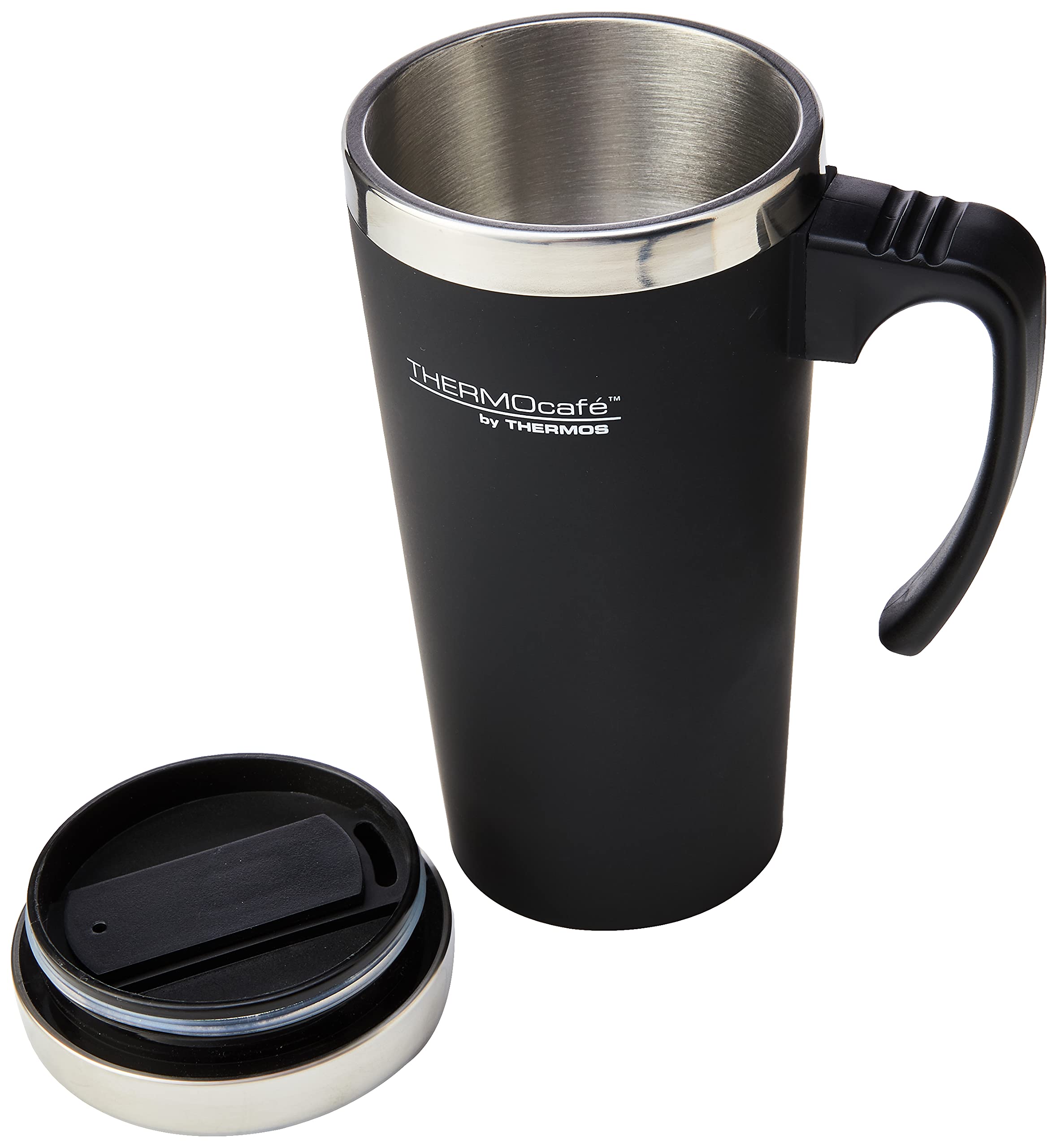 THERMOcafé by THERMOS Soft Touch Travel Mug - 420 ml Capacity | Double Wall Insulation | Black 2