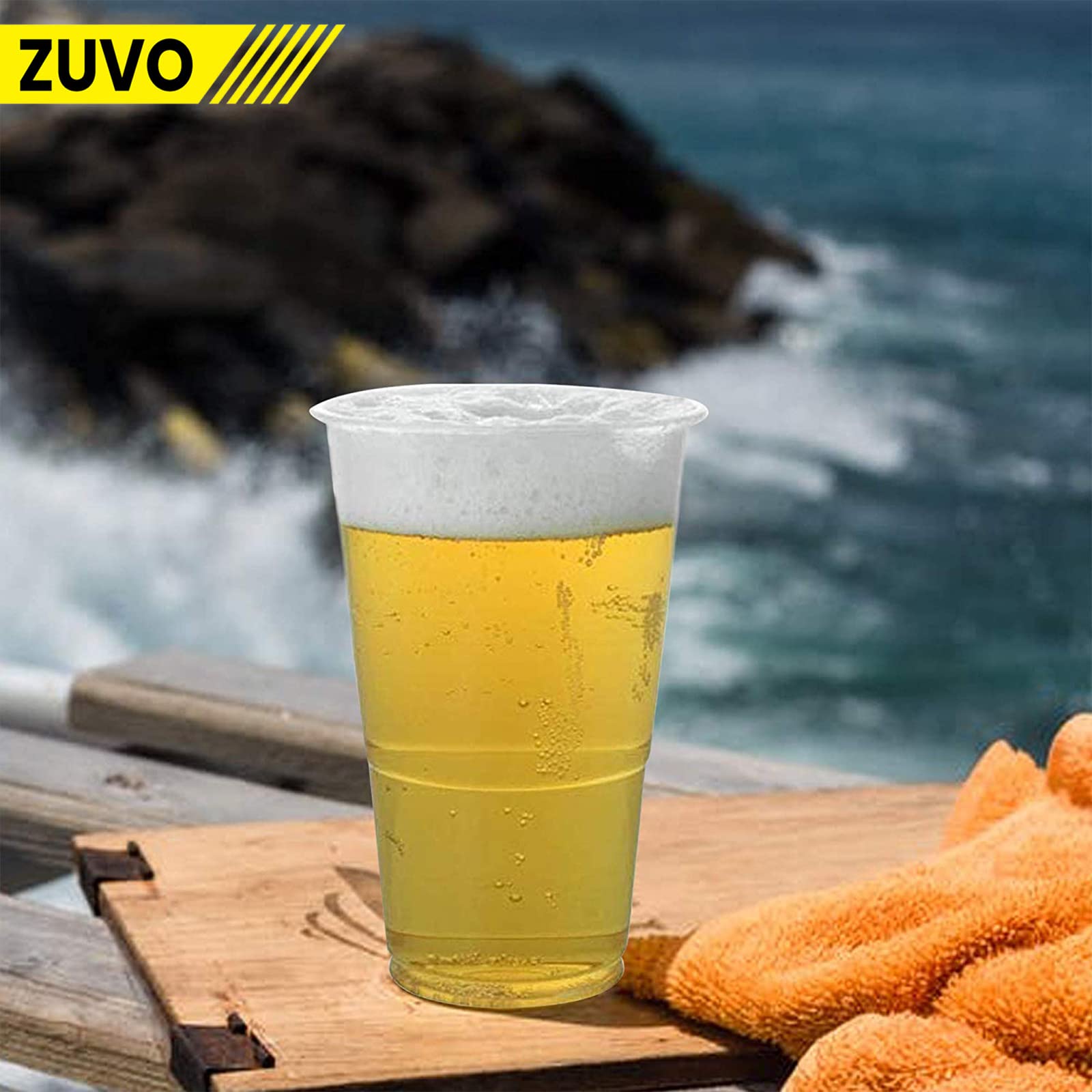 Zuvo Plastic Pint Glasses - CE Marked, Reusable, Break Resistant | Pack of 50 | 660 ML 8