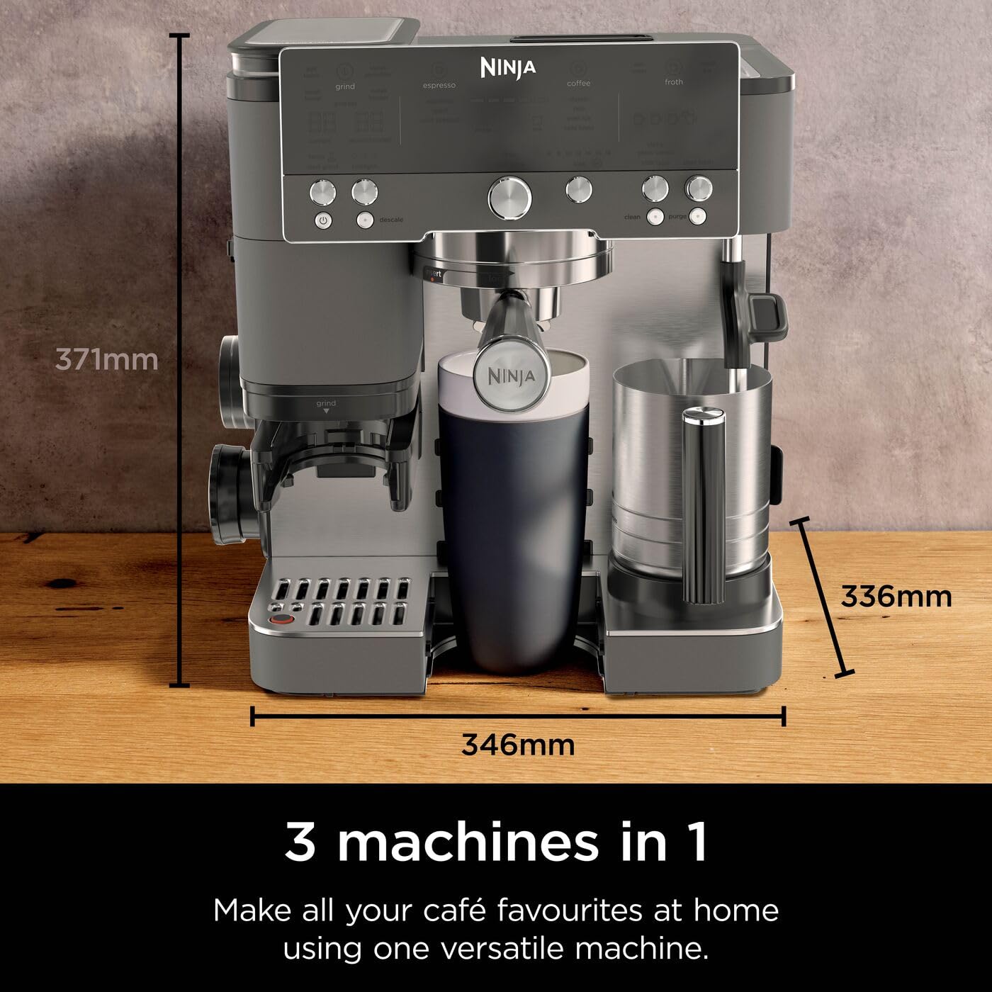 Ninja Luxe Premier 3-in-1 Coffee Machine - Espresso, Cold Brew, Filter | Built-in Grinder