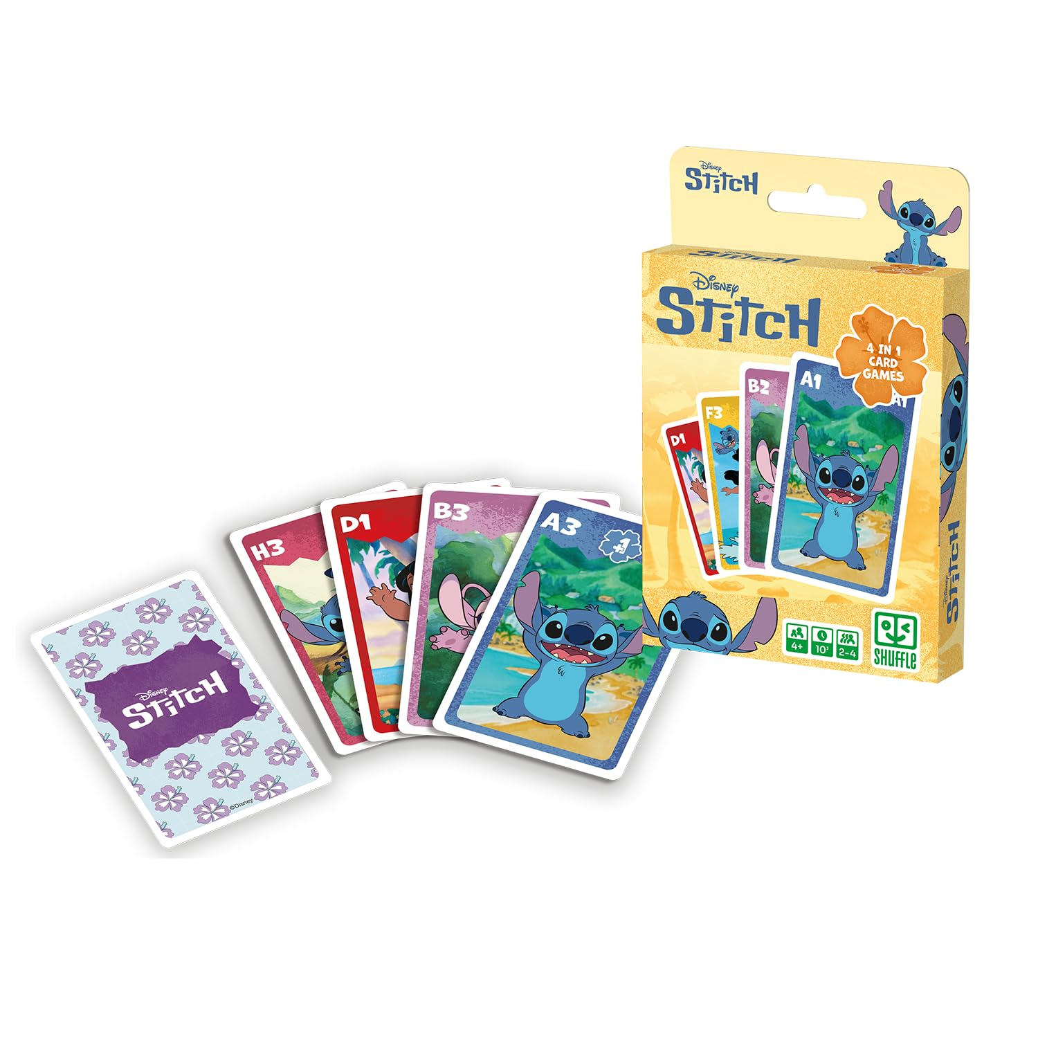 Shuffle Stitch 4-in-1 Card Game - 7 Families, Battle, Memory & Action | Ages 4+ 5