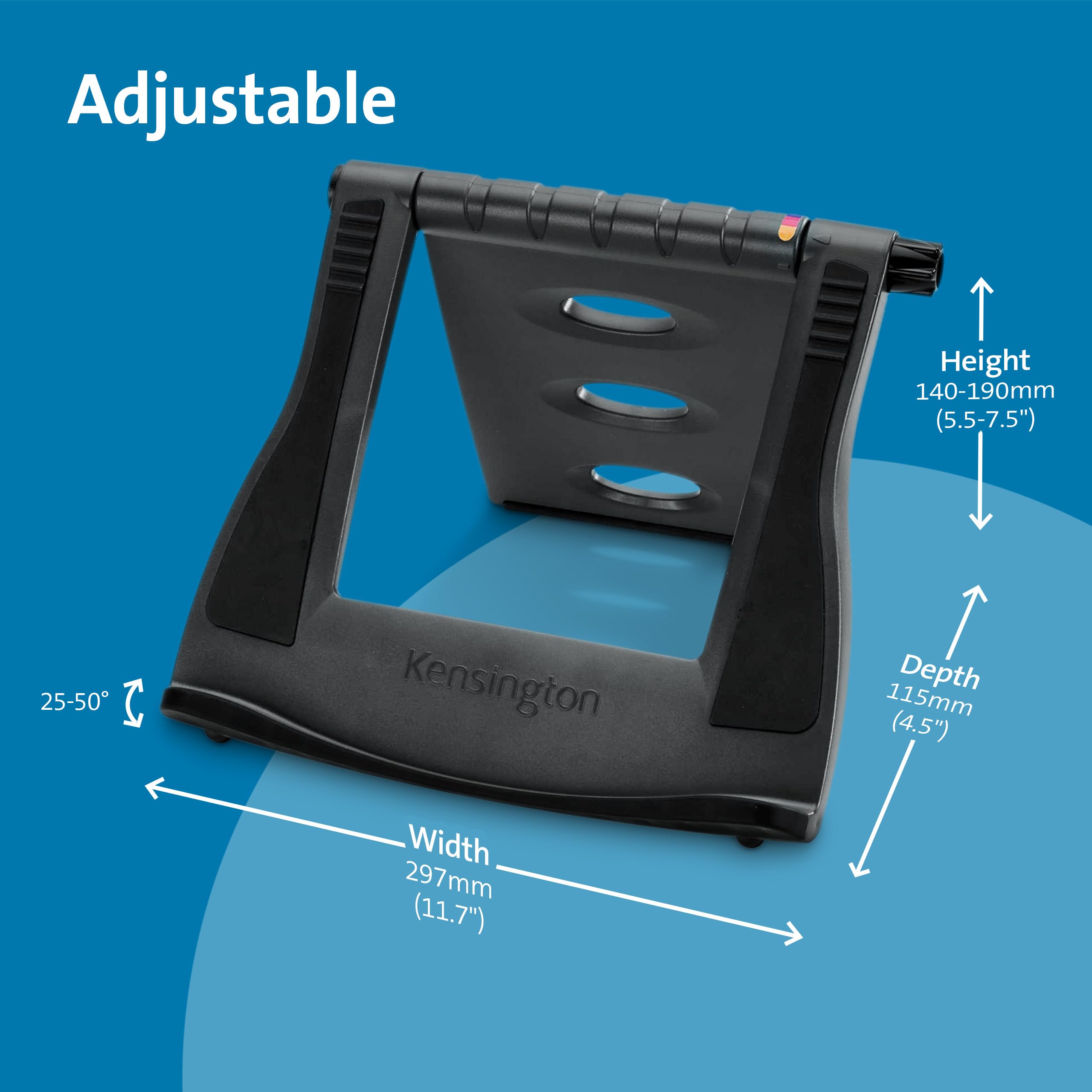 Kensington Easy Riser Portable Ergonomic Laptop Cooling Stand - Adjustable up to 50° Tilt | Fits 12"-17" Laptops | Black 5
