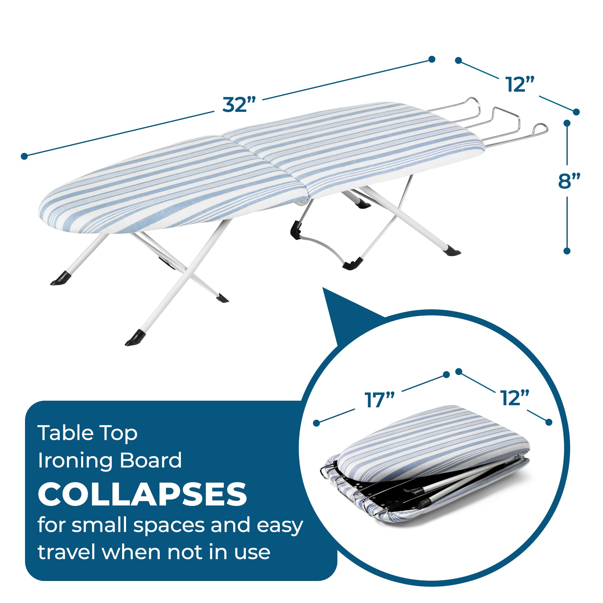 Honey Can Do Folding Tabletop Ironing Board with Iron Rest | Compact & Portable | Metal Construction 8