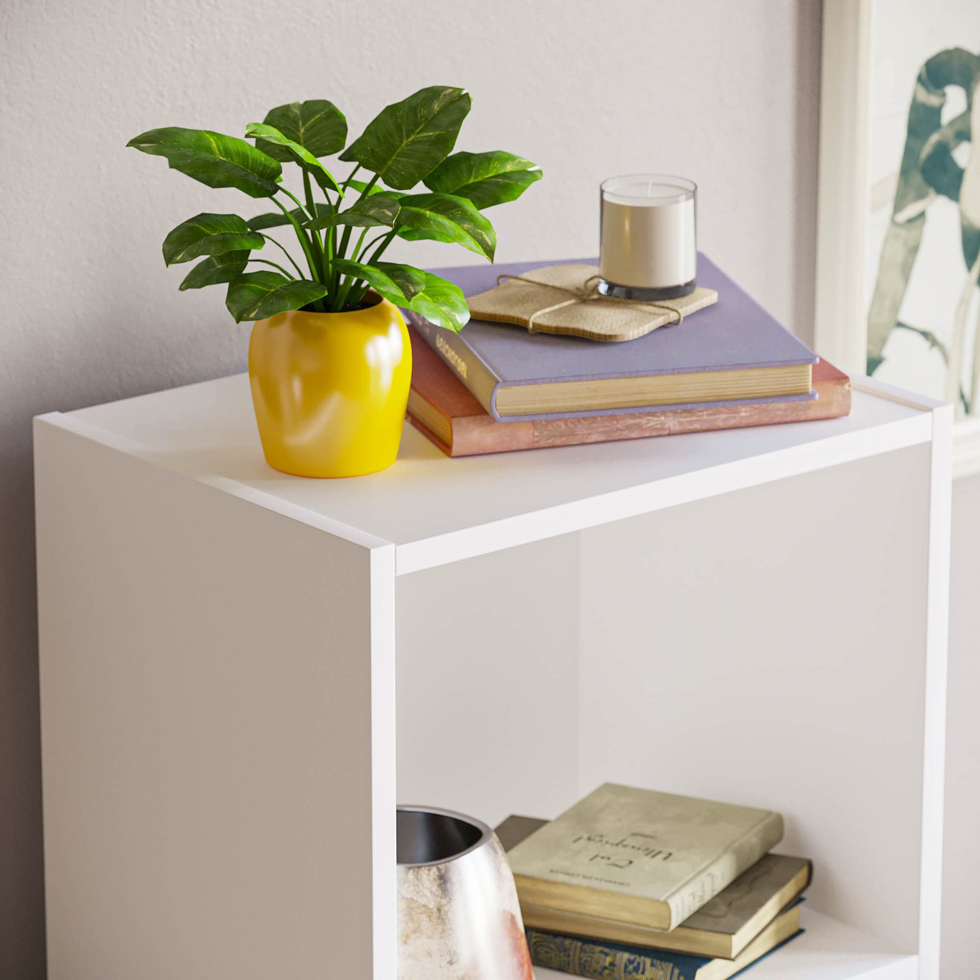 Vida Designs Oxford 4 Tier Cube Bookcase - White Wooden Shelving | H 106 x W 32 x D 24 Cm | Max Load 50kg 4
