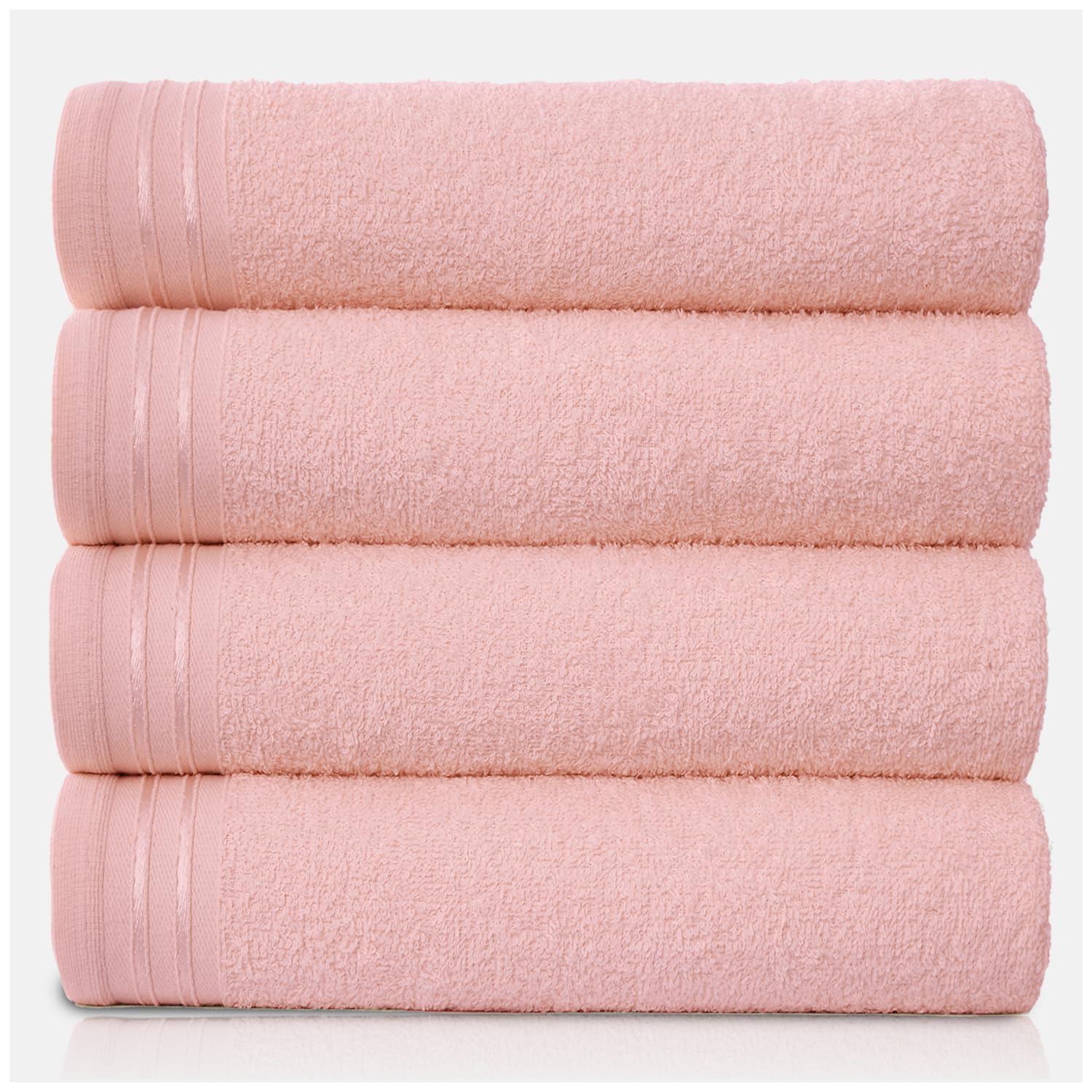 GC GAVENO CAVAILIA Wilsford Bath Sheets - 4 Pack Egyptian Cotton, 75x135 Cm, 450 GSM, Blush Pink 1
