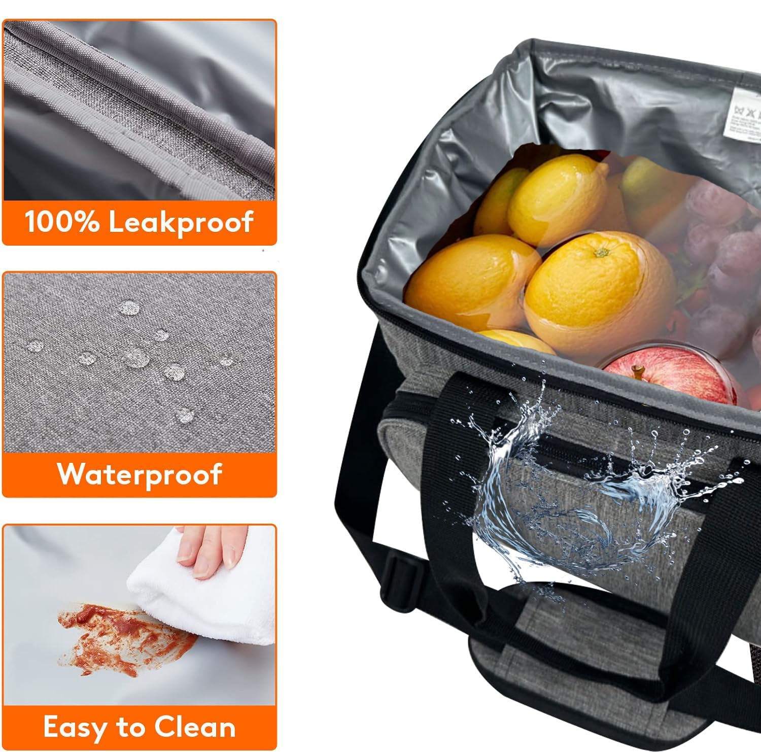REQUISITE NEEDS Insulated Picnic Bag 15L Cooler Bag | Portable EVA Construction | Grey 4