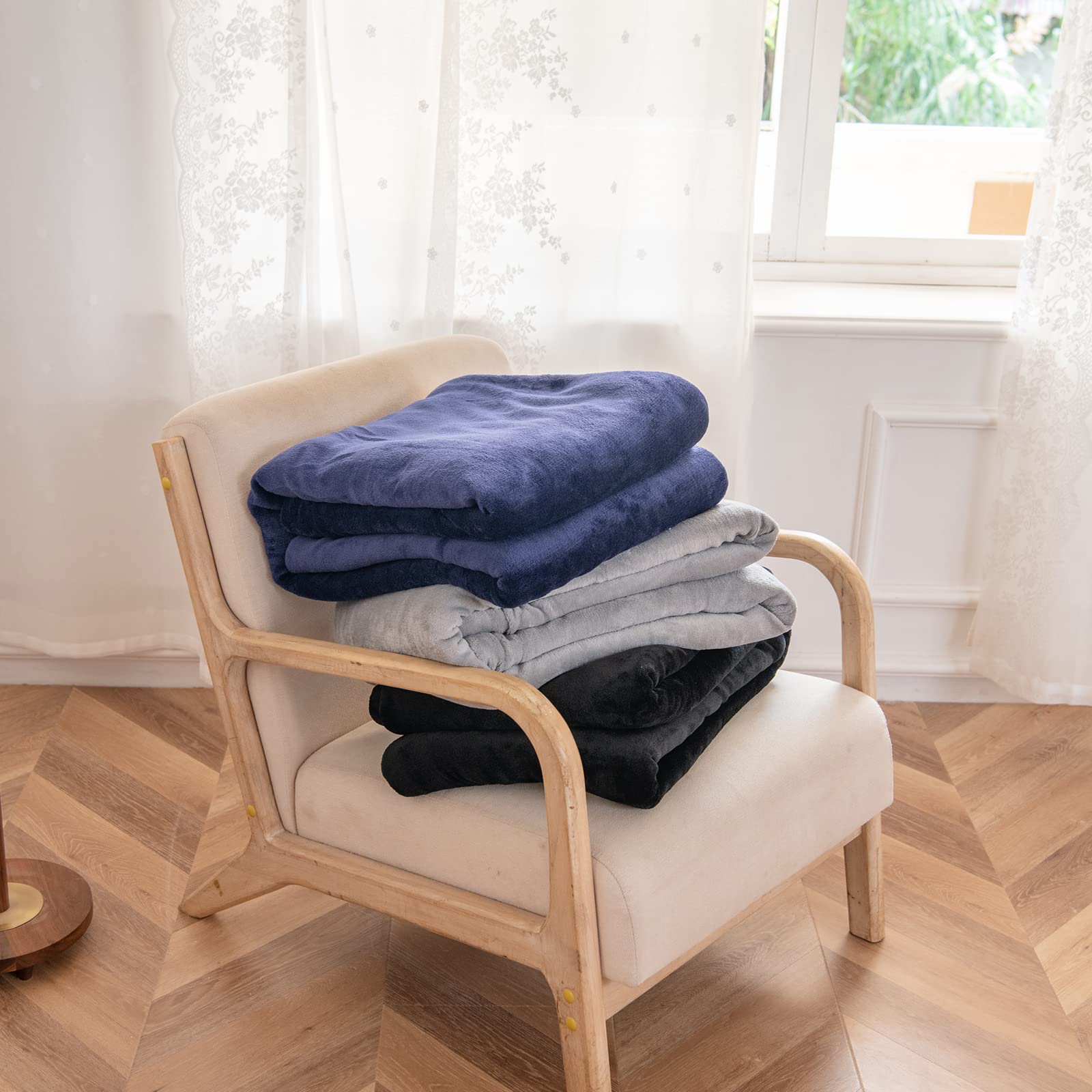 Good Nite Reversible Sherpa Fleece Blanket - 130x150cm | Fluffy Polyester | Grey 7